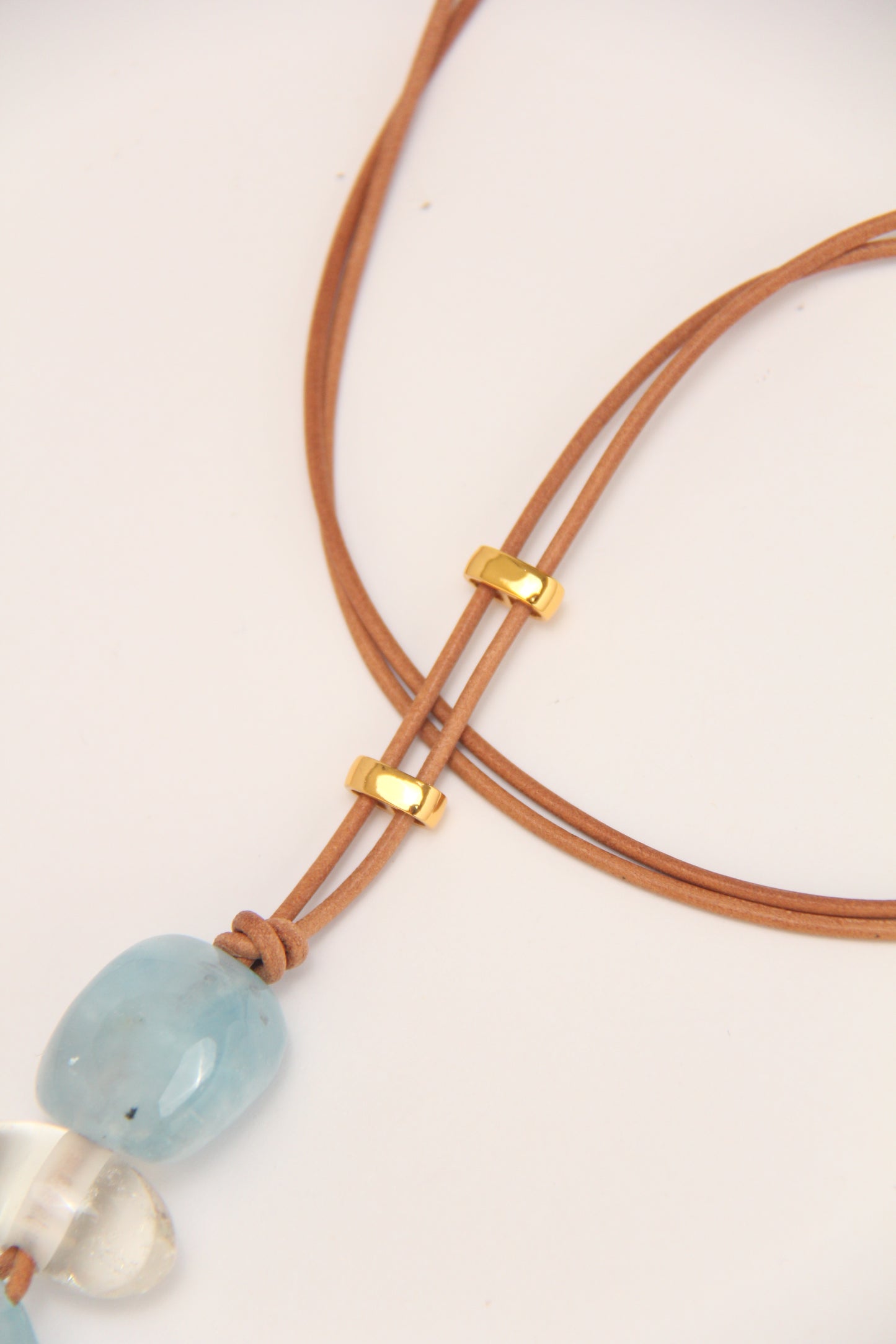 Pendant: morganite, citrine