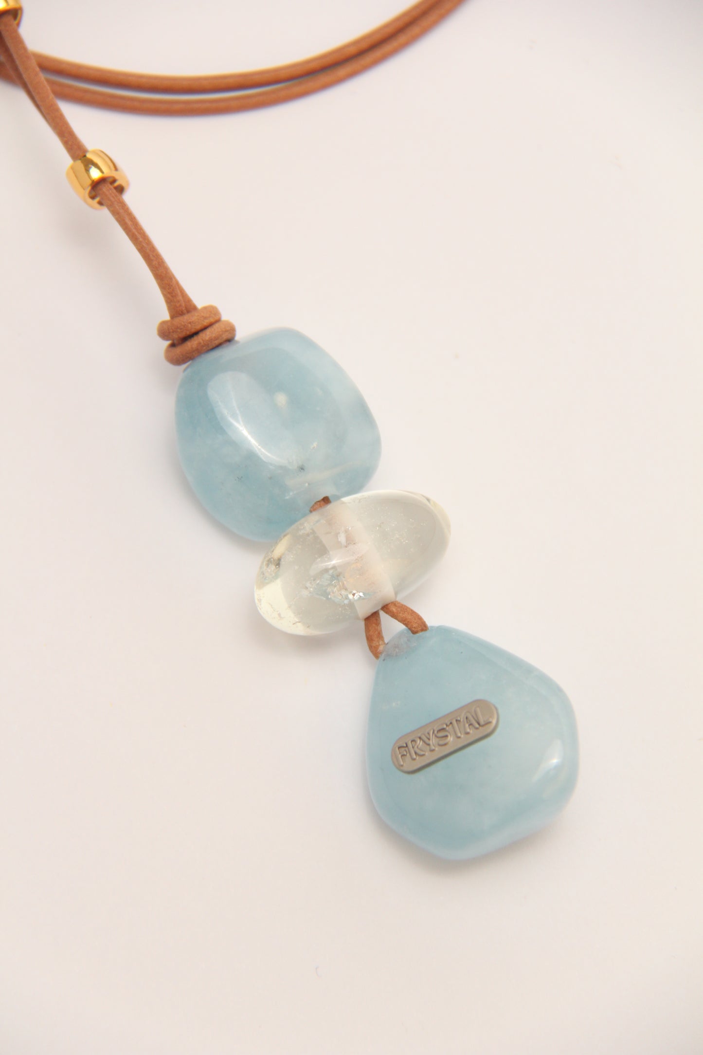 Pendant: morganite, citrine