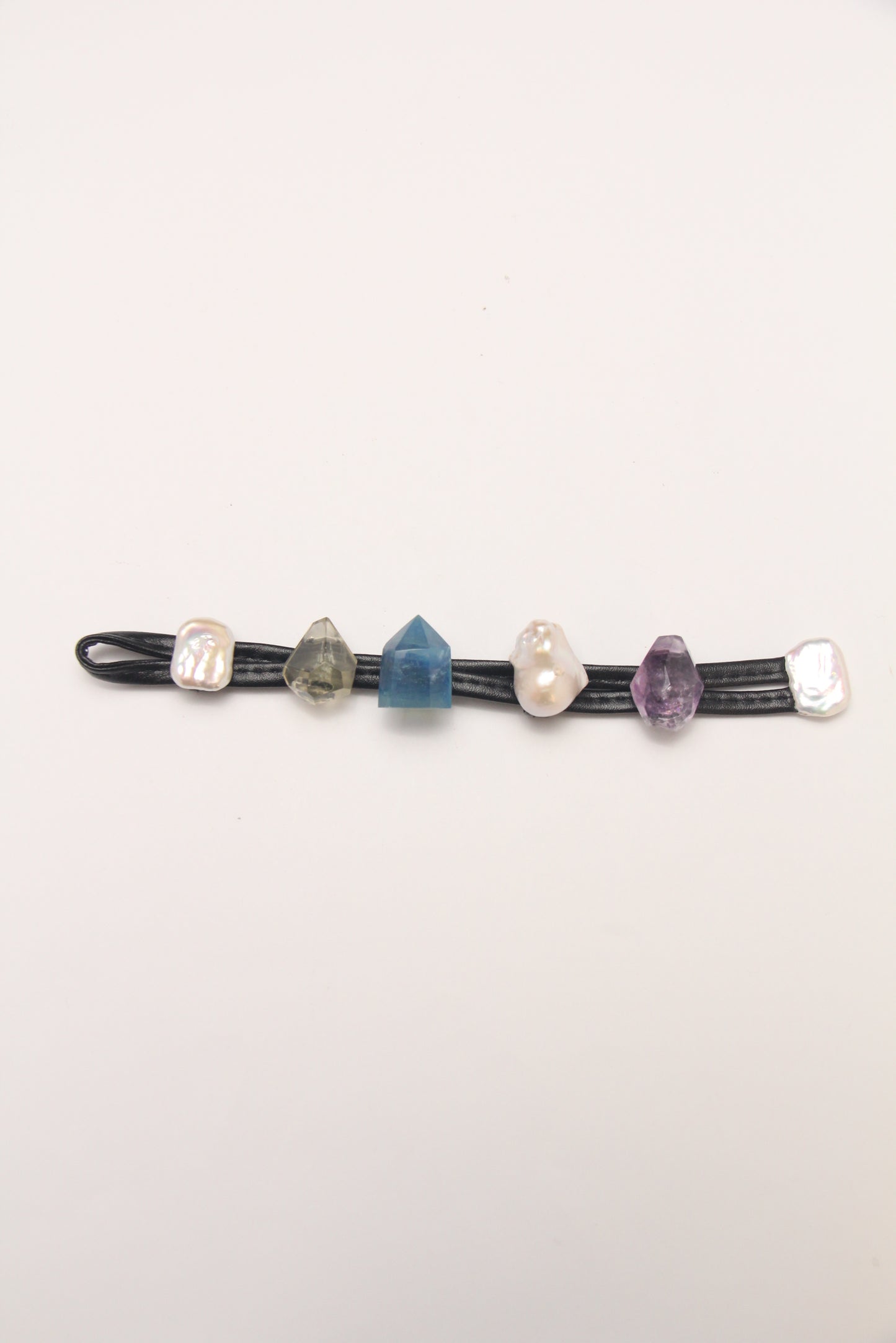 Bracelet: citrine, aquamarine, pearls, amethyst