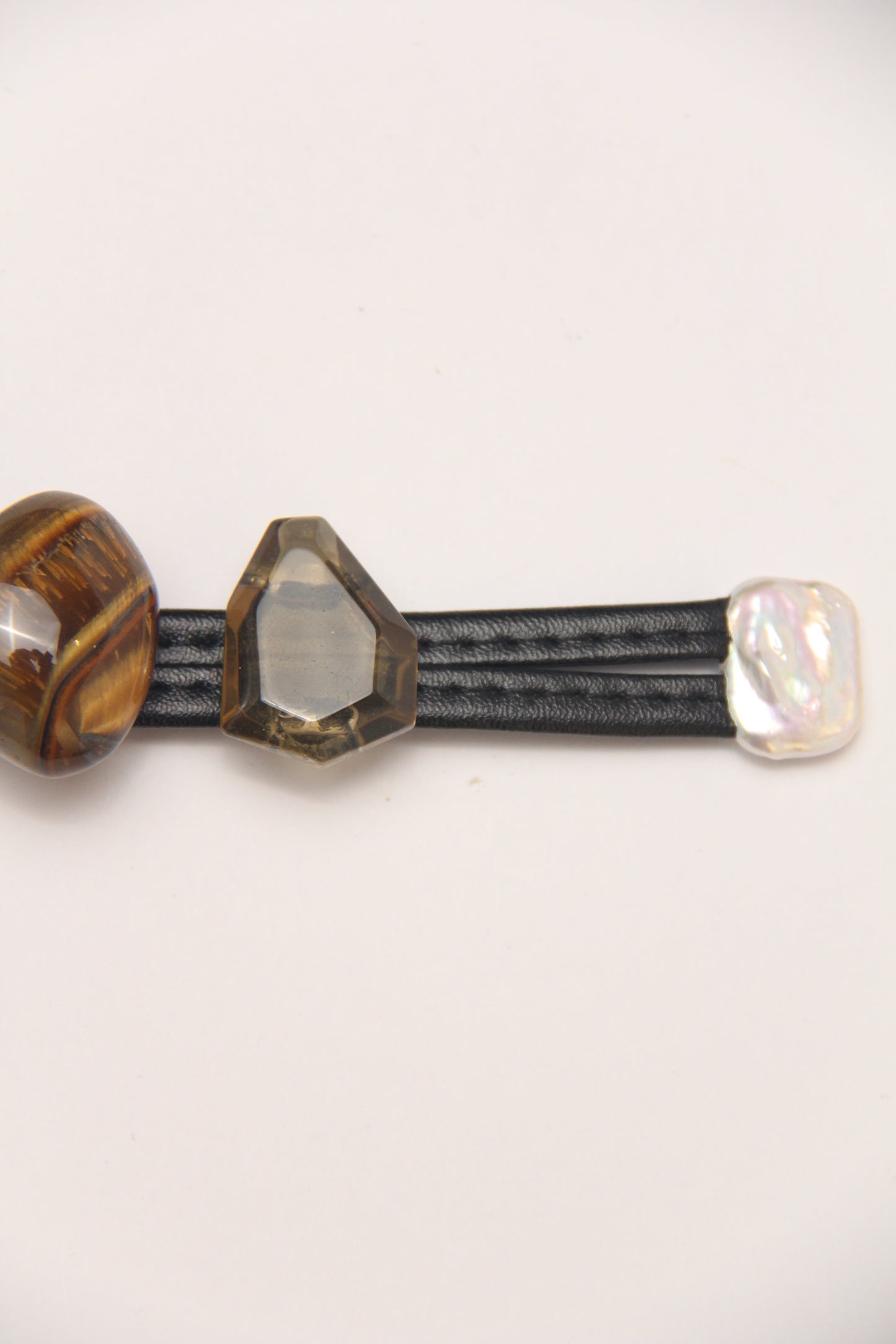 Bracelet: pearls, ammonite, tiger's eye, citrine