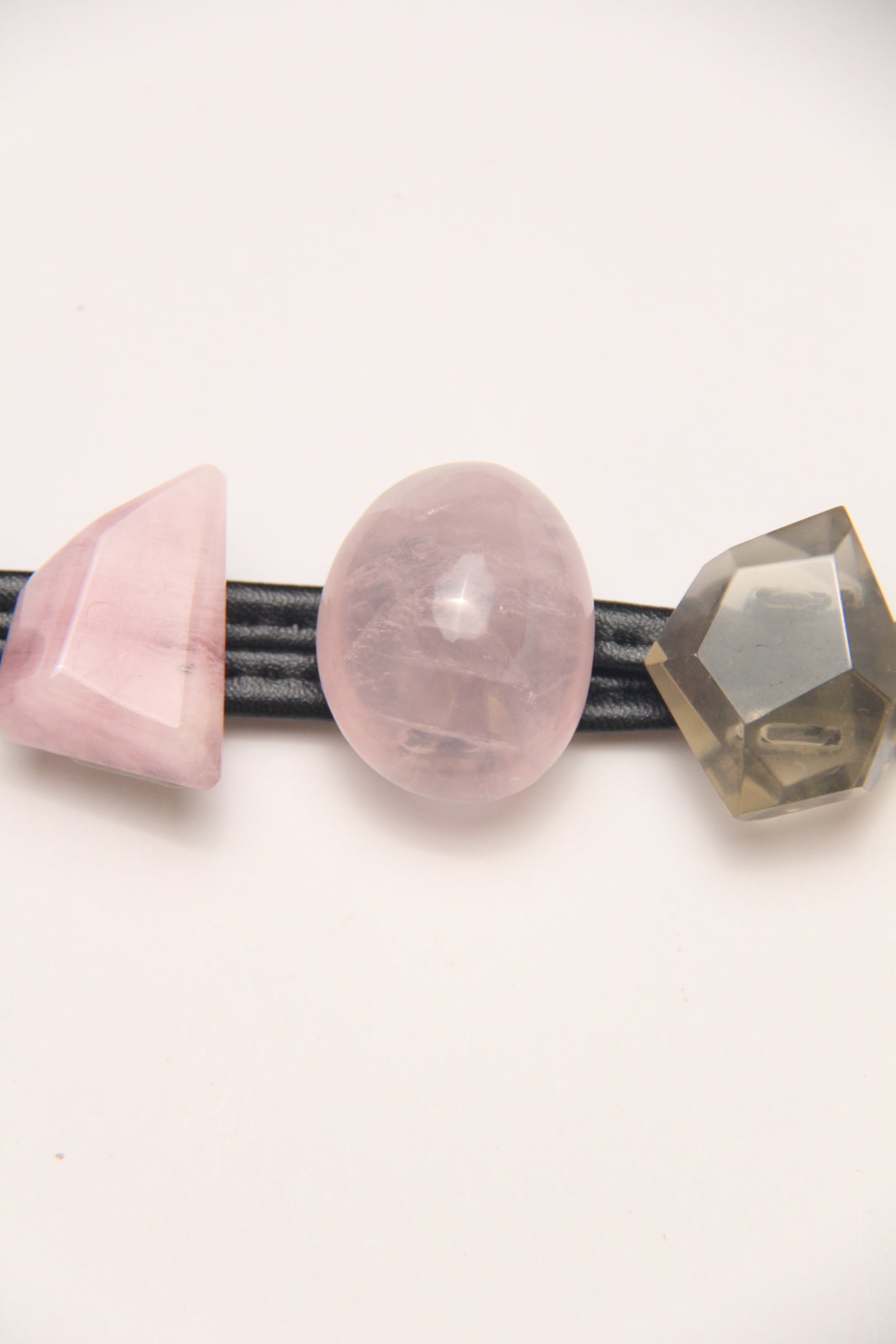 Bracelet: morganite, rose quartz, citrine, pearls