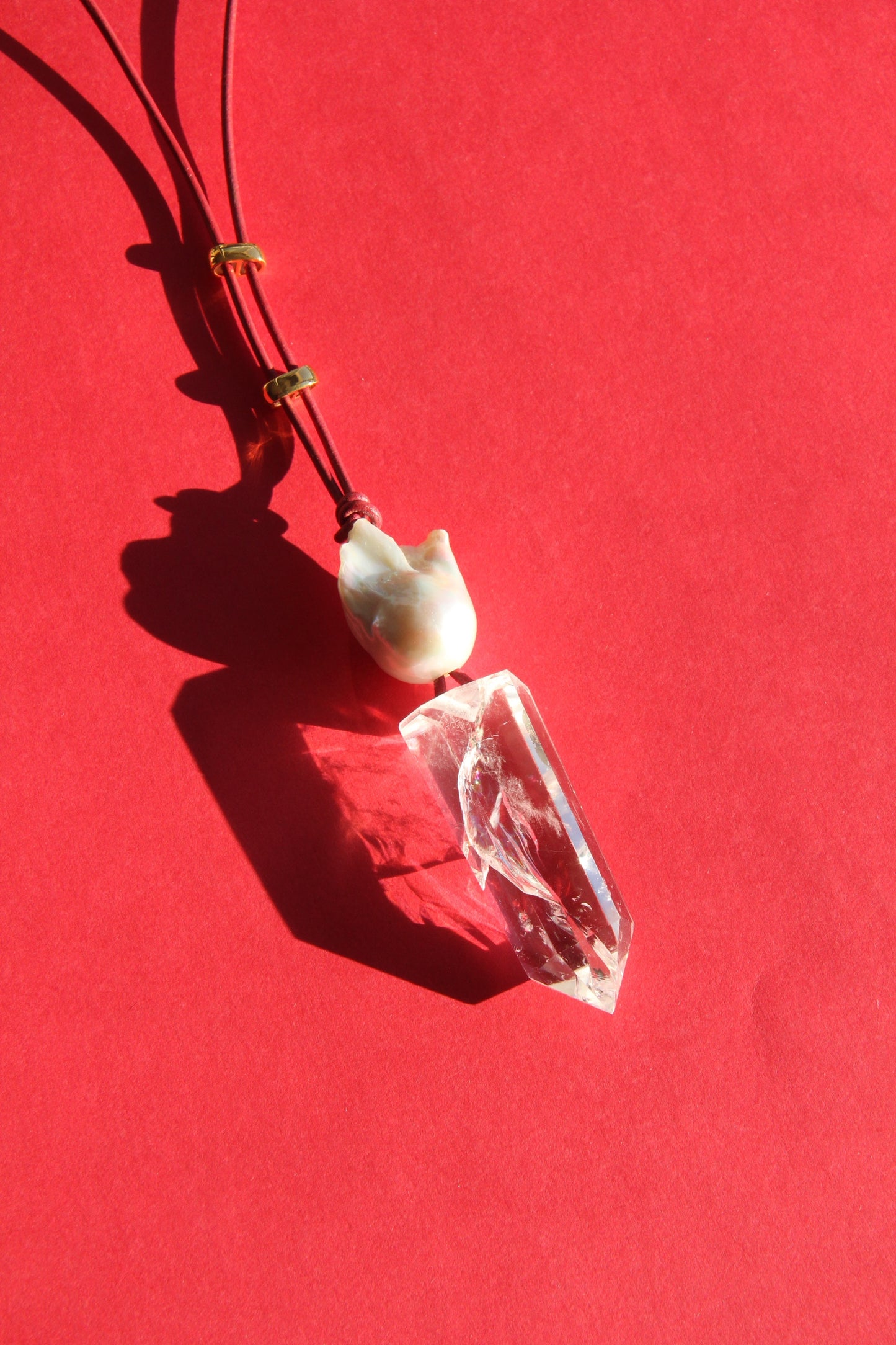 Pendant: quartz, pearl