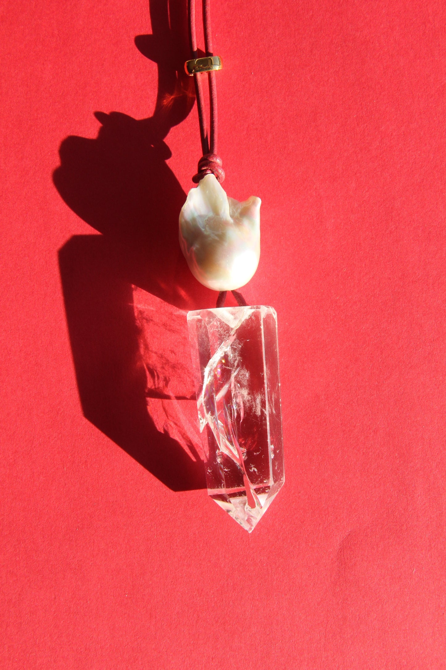 Pendant: quartz, pearl
