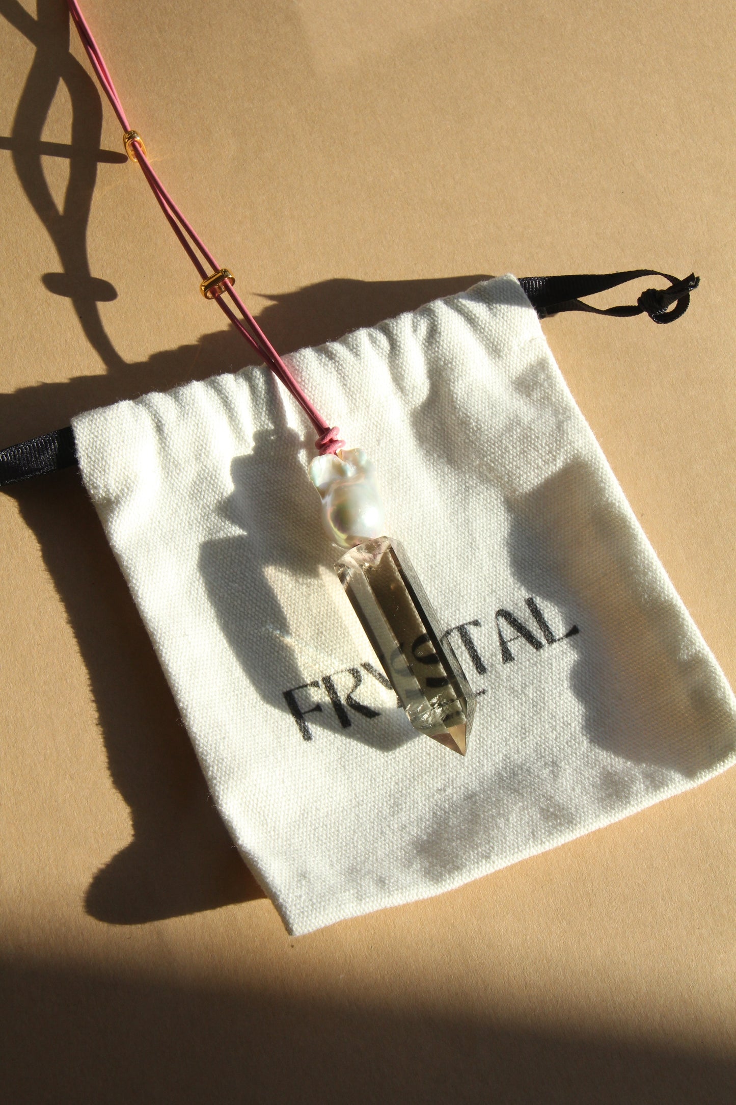 Pendant: citrine, pearl