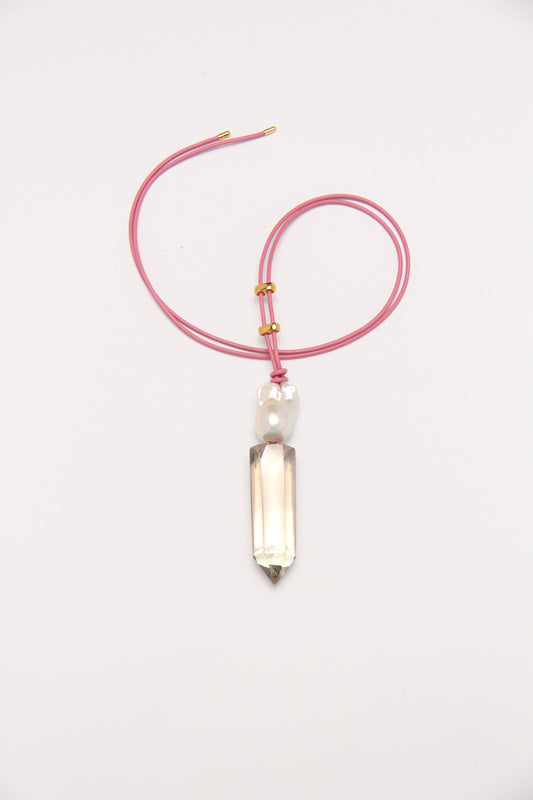 Pendant: citrine, pearl