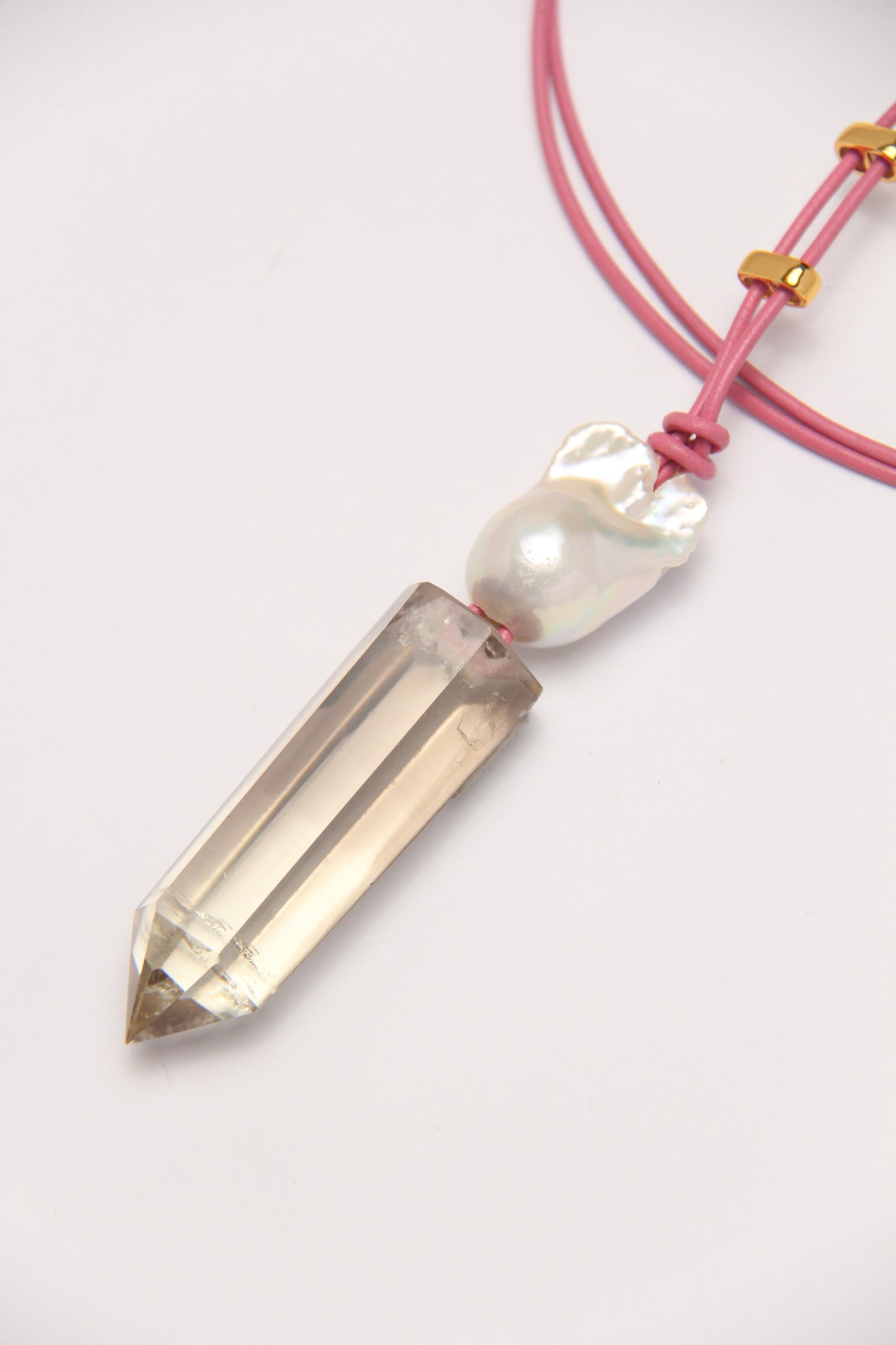 Pendant: citrine, pearl