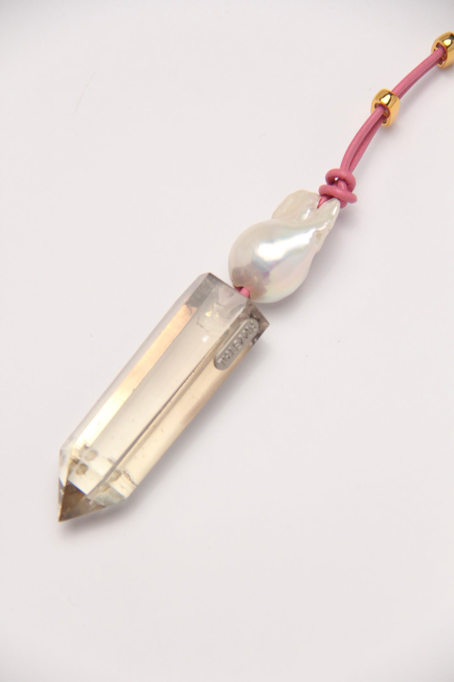 Pendant: citrine, pearl