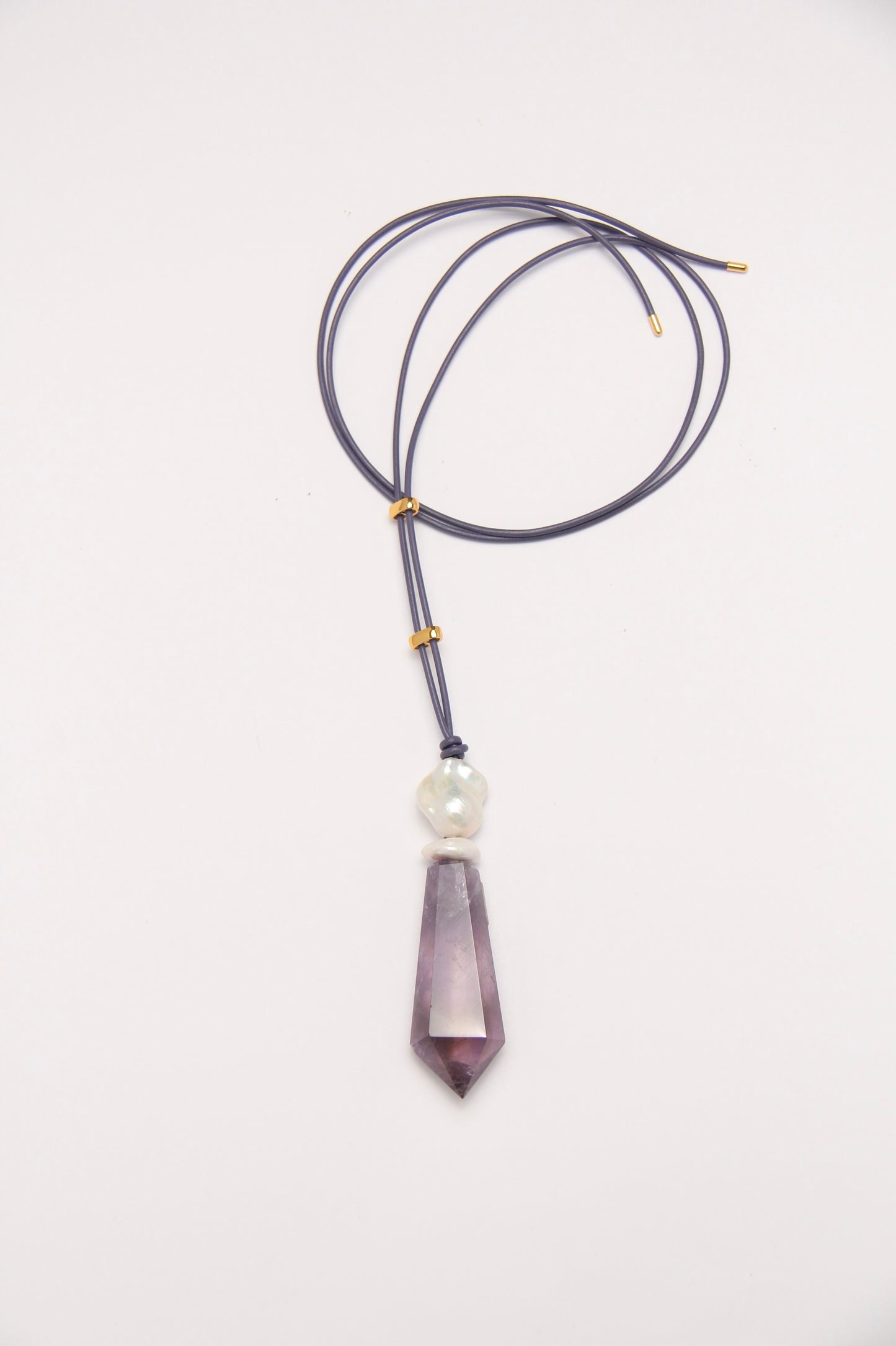 Pendant: amethyst, pearls