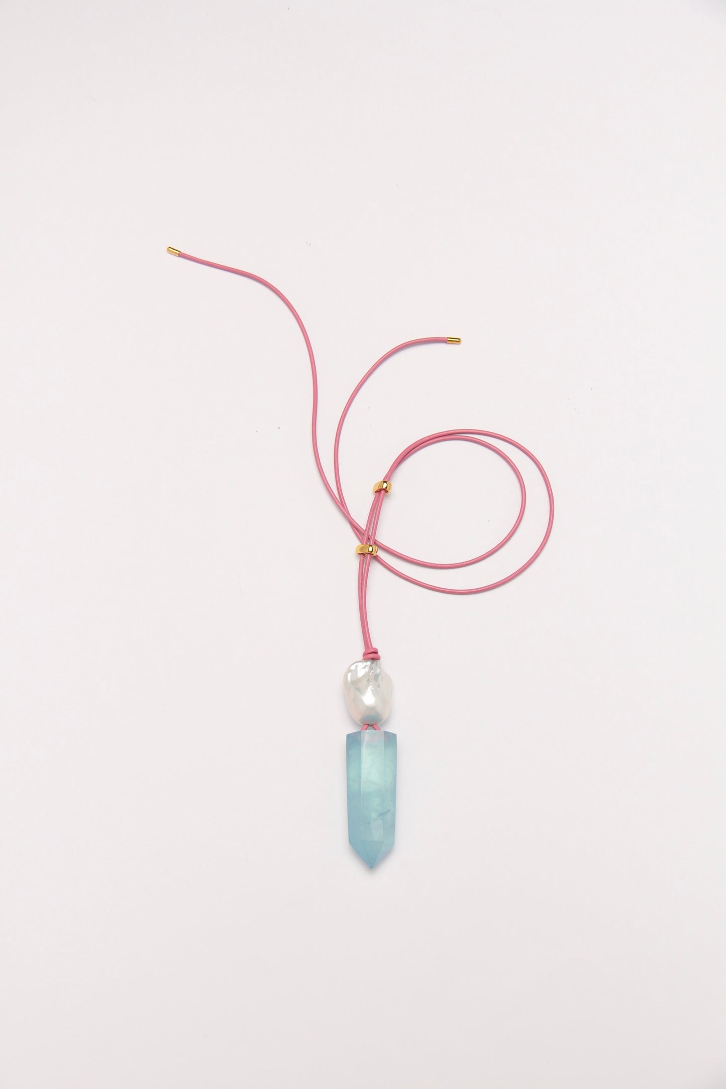 Pendant: aquamarine, pearl