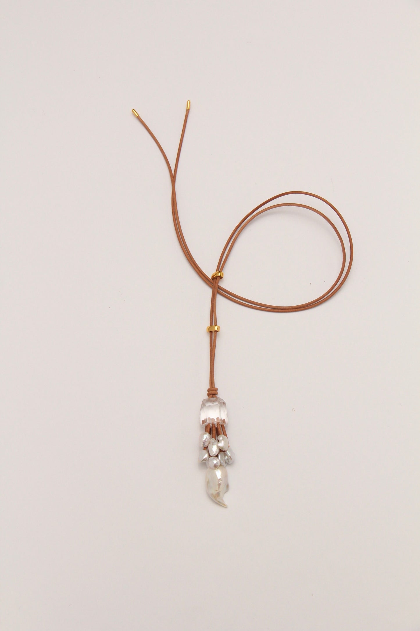 Pendant: quartz, pearls