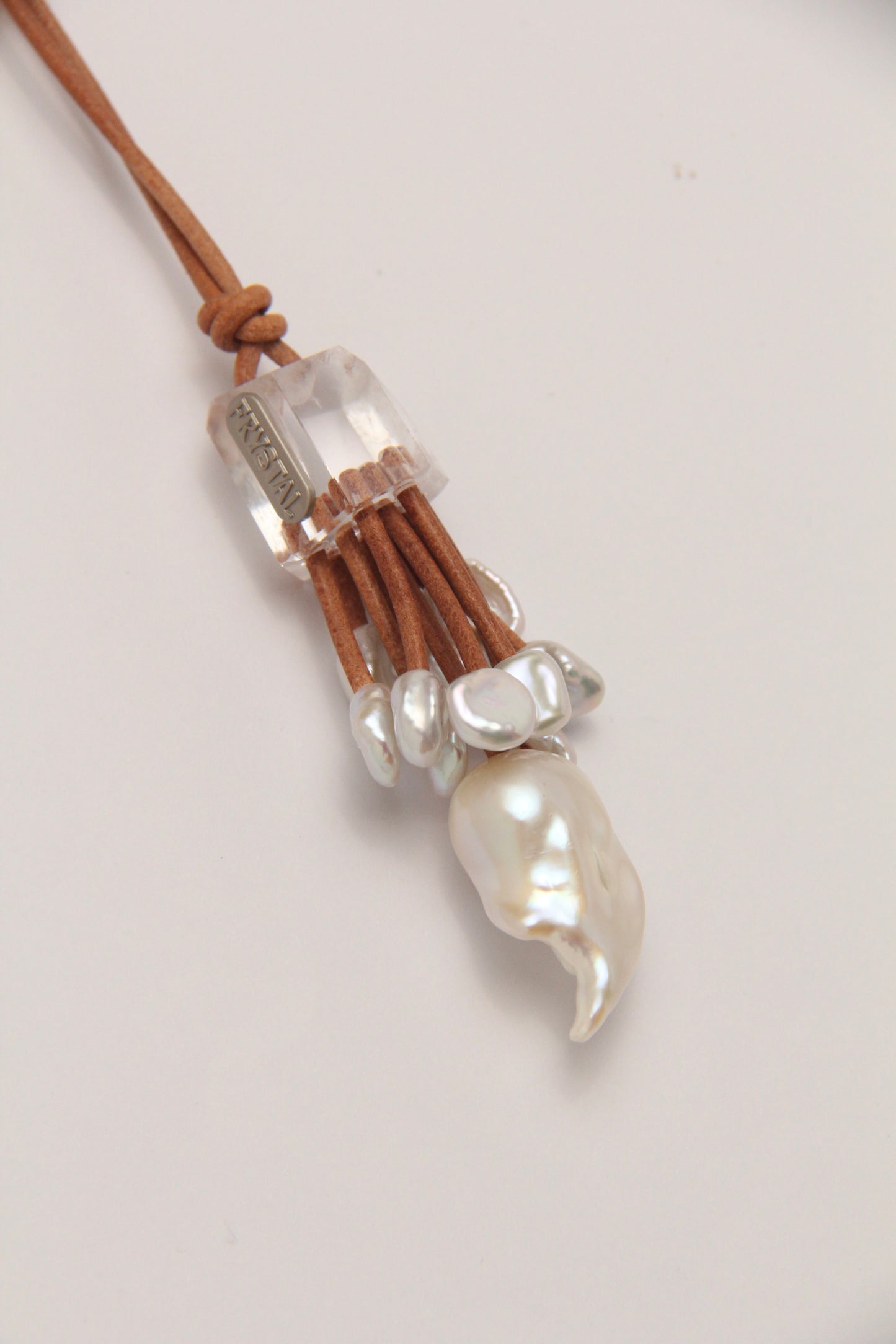 Pendant: quartz, pearls
