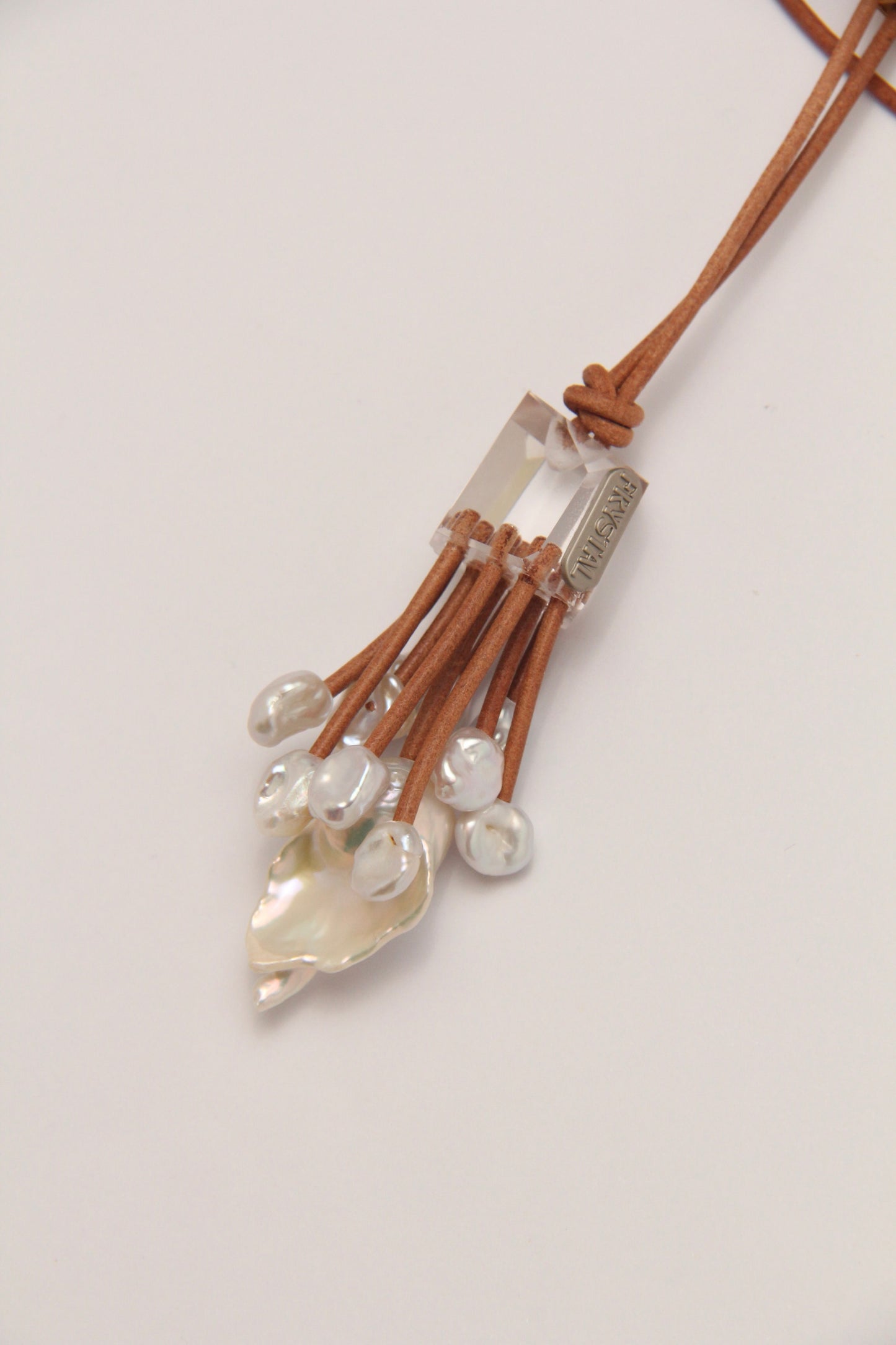 Pendant: quartz, pearls