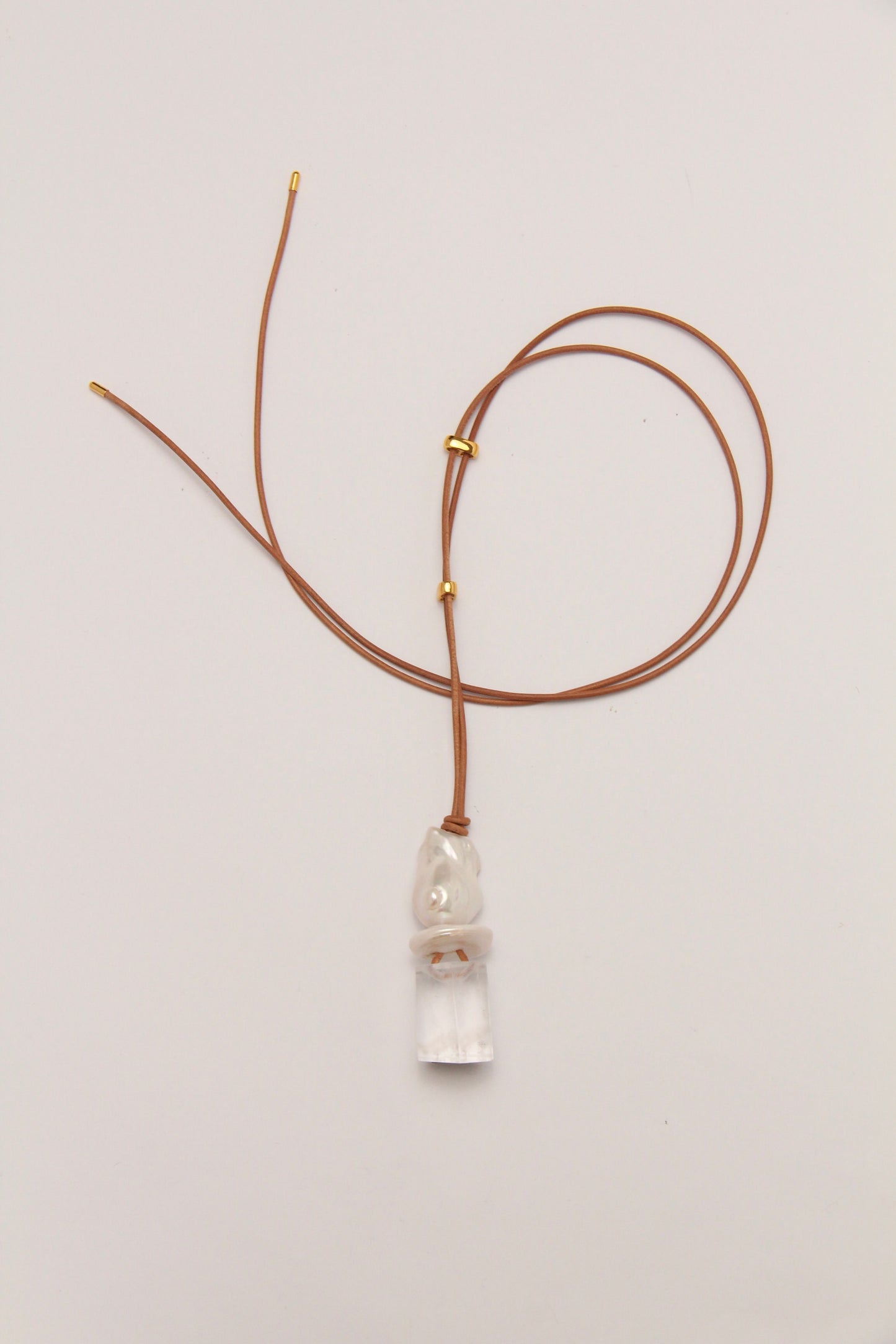 Pendant: quartz, pearls