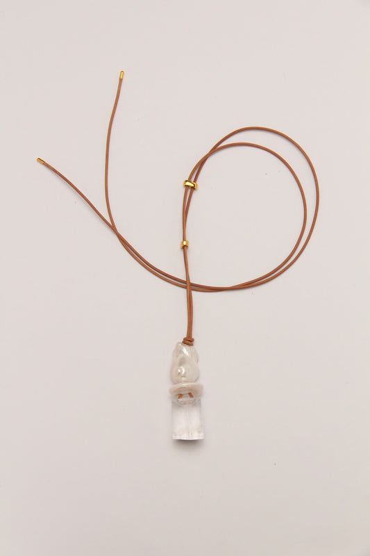 Pendant: quartz, pearls