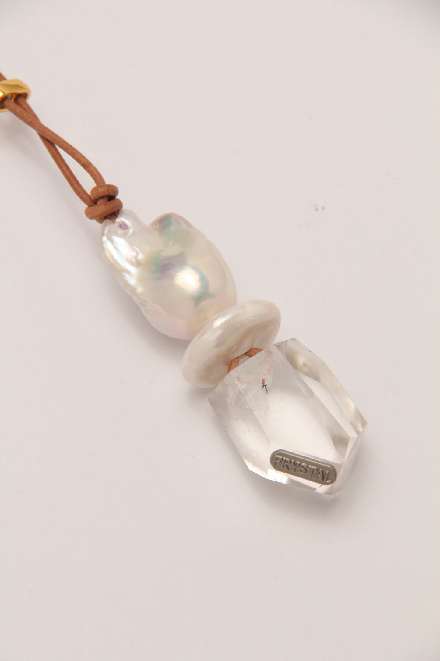 Pendant: quartz, pearls