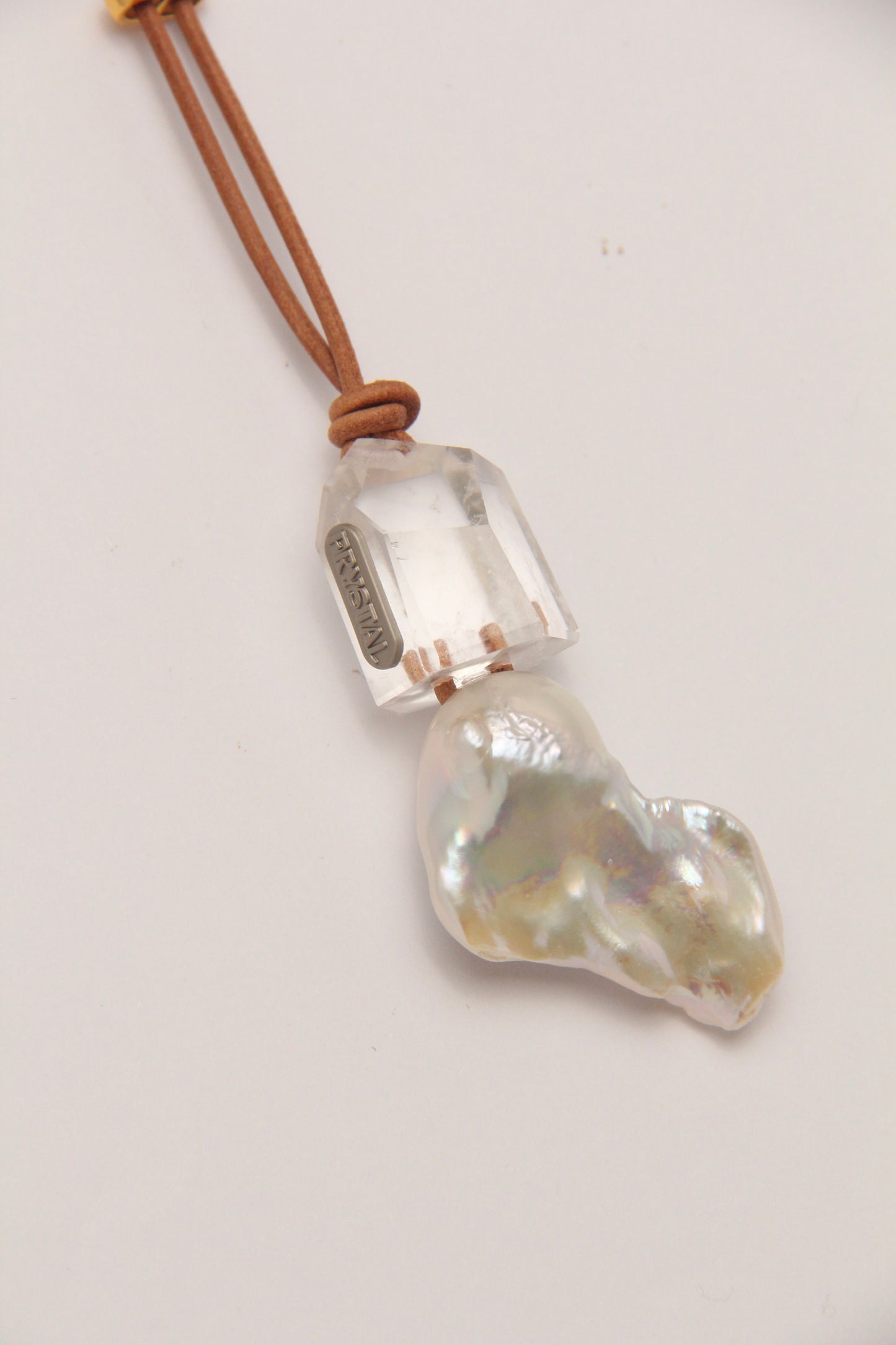 Pendant: quartz, pearls