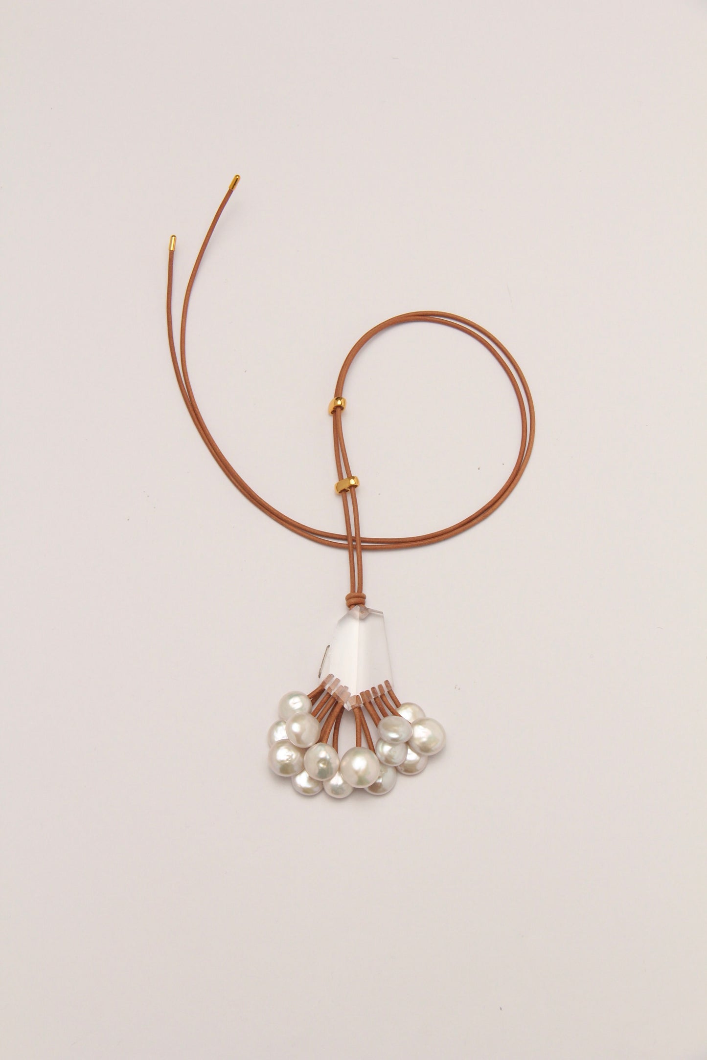 Pendant: quartz, pearls
