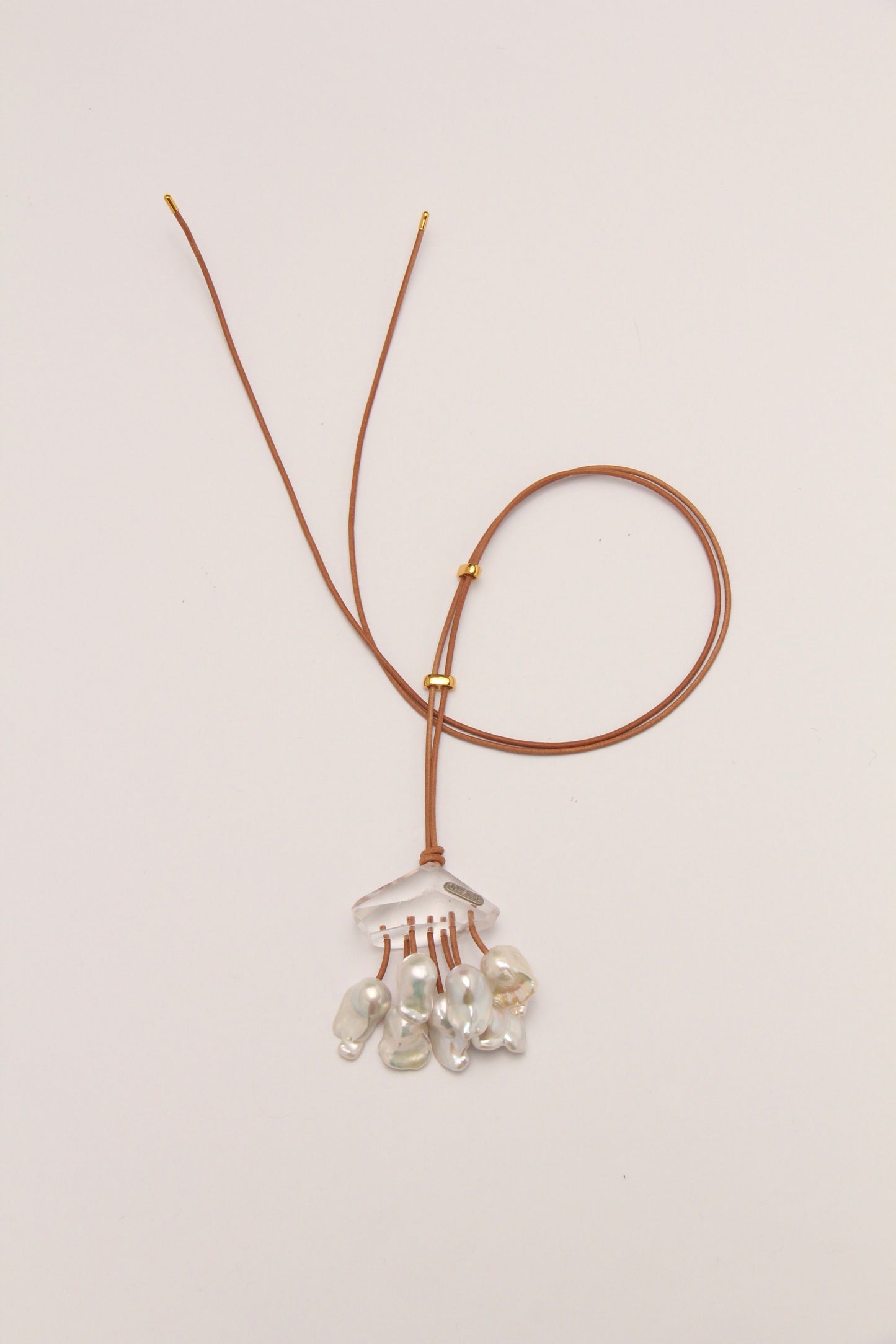 Pendant: quartz, pearls