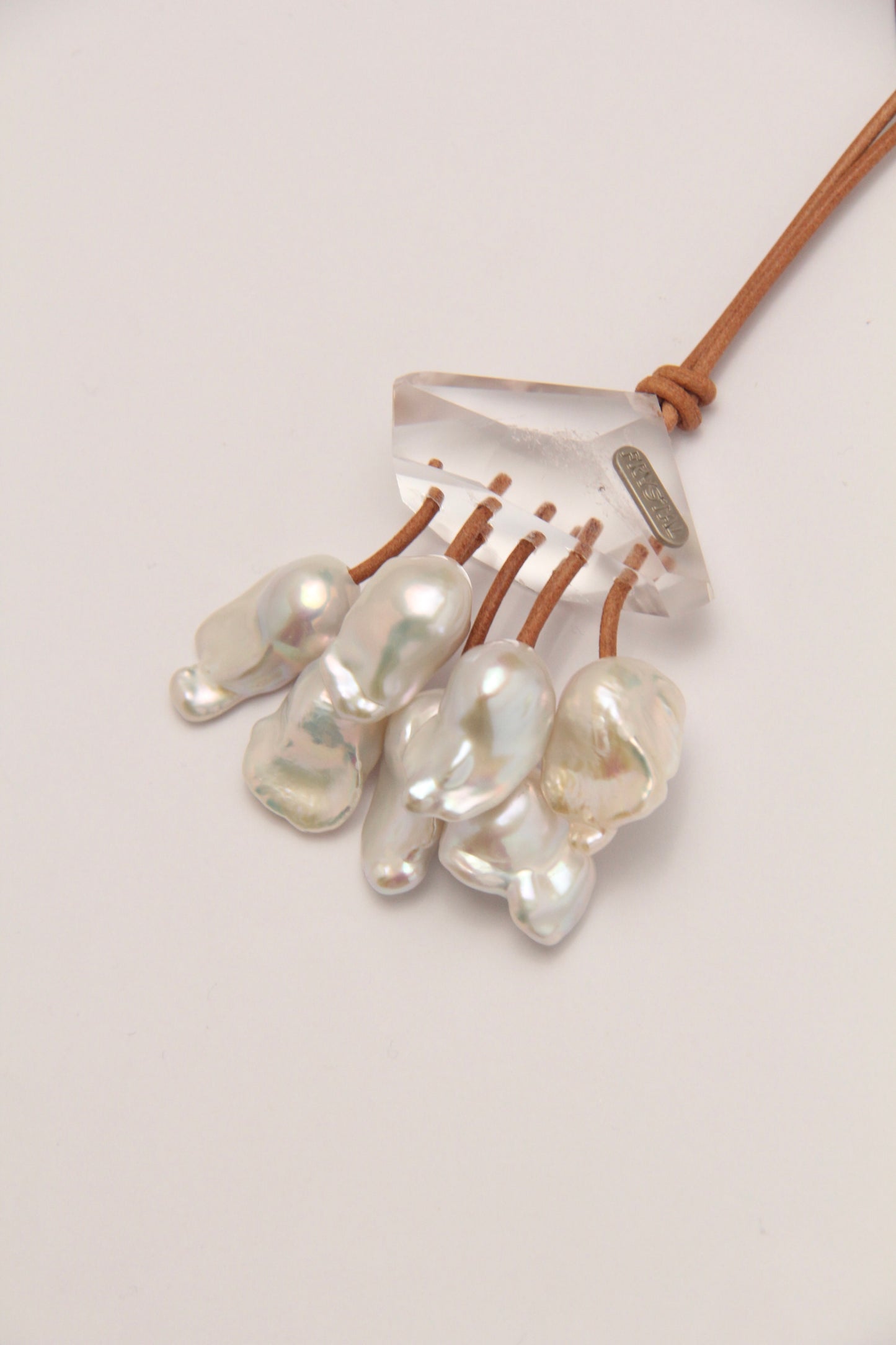Pendant: quartz, pearls