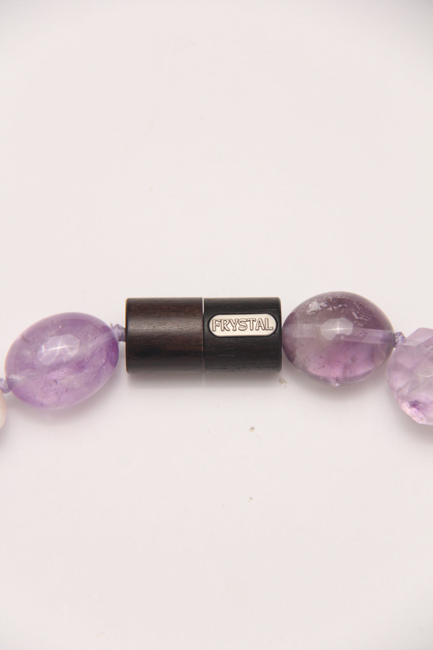 Necklace: pearls, amethyst, ebony