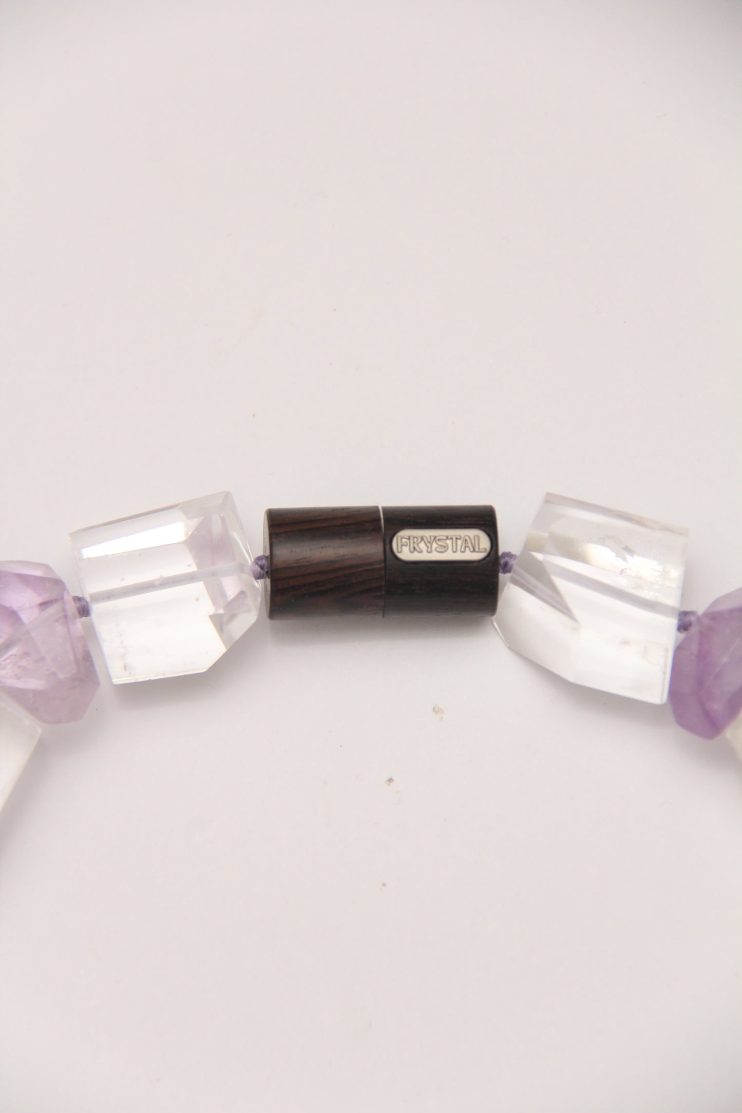 Necklace: quartz, amethyst, ebony