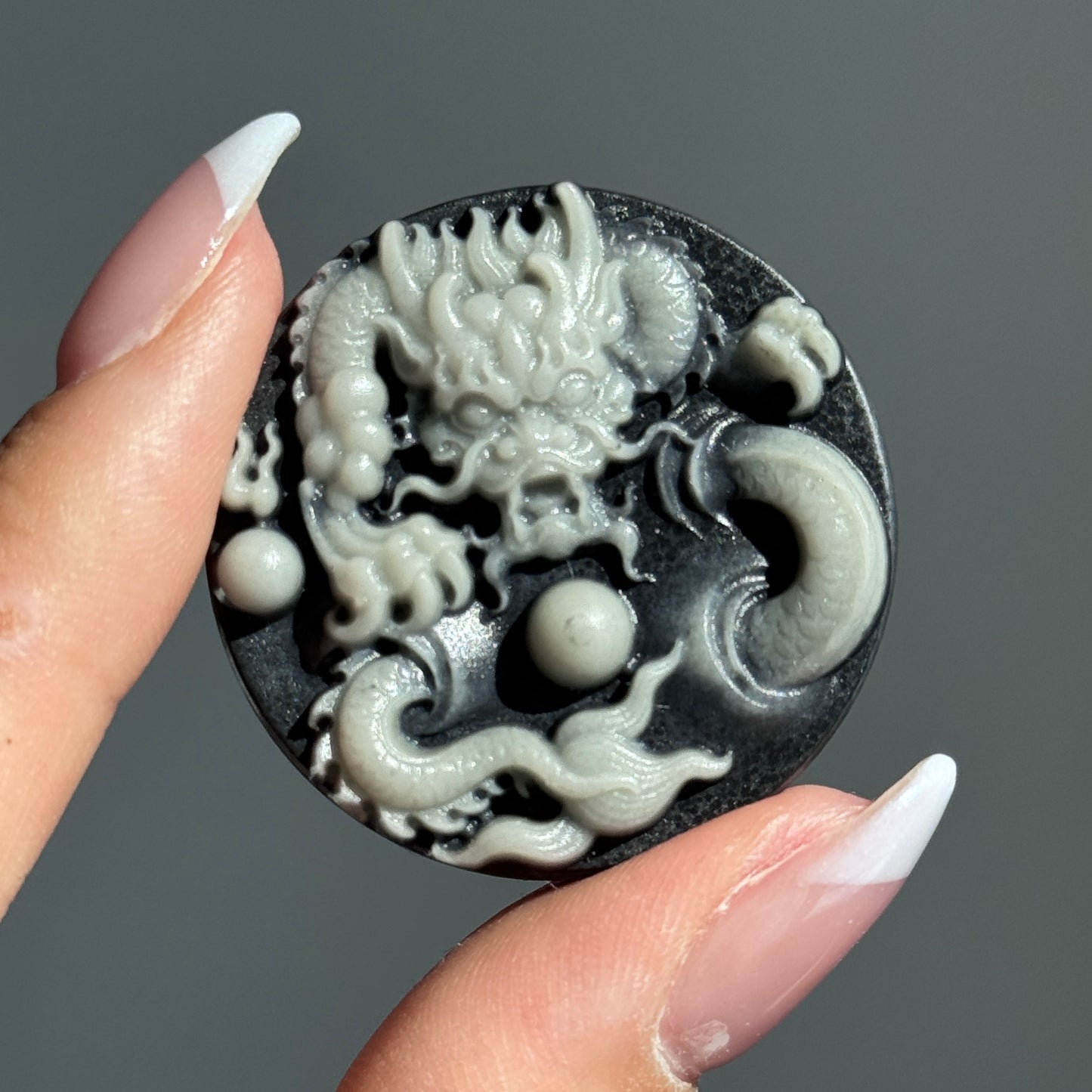 Pendant: smoky quartz, citrine, ebony