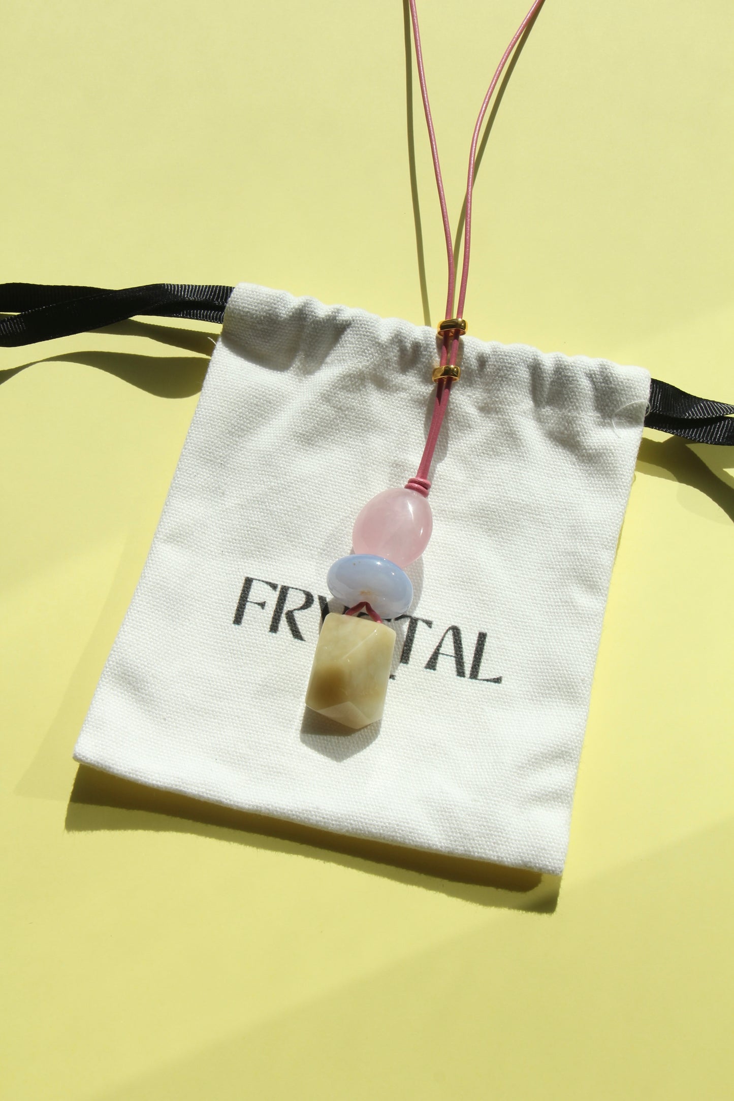 Pendant: rose quartz, blue lace agate, morganite