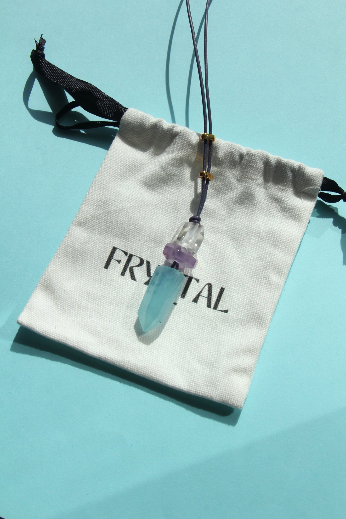 Pendant: quartz, amethyst, aquamarine