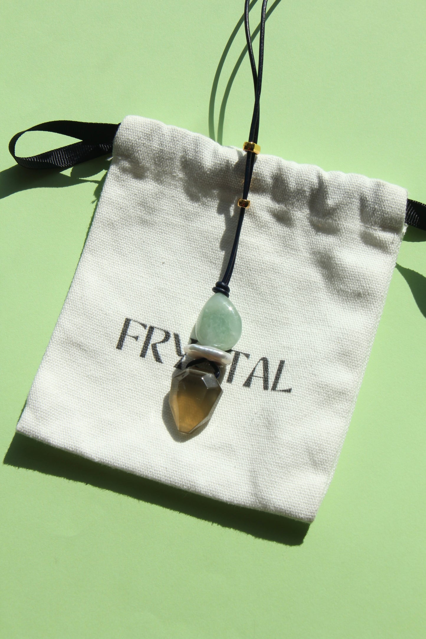 Pendant: morganite, pearl, citrine