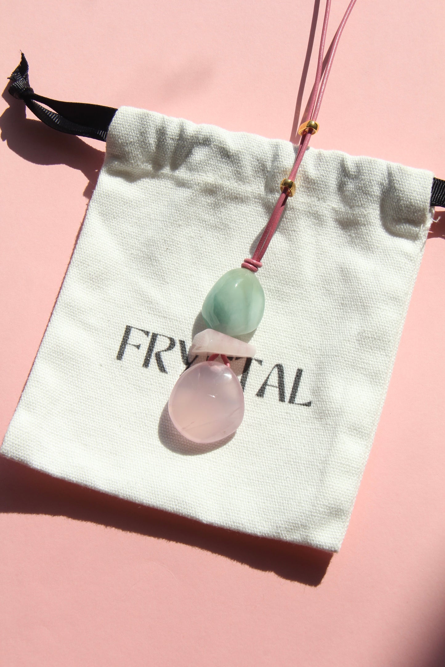 Pendant: morganite, rose quartz