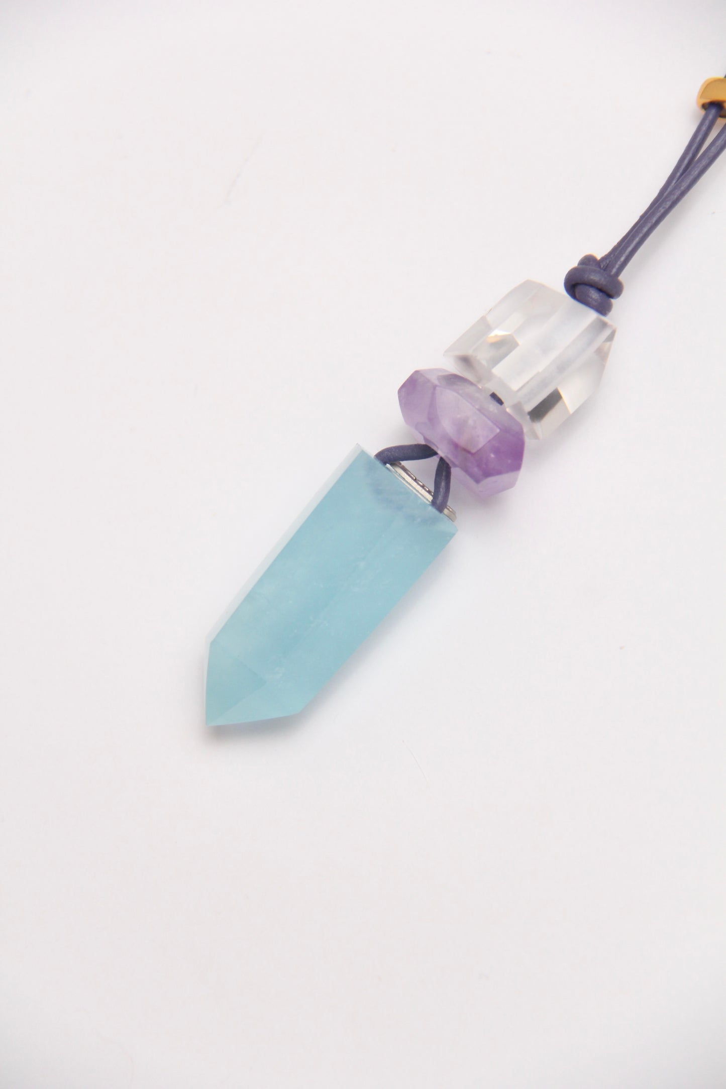 Pendant: quartz, amethyst, aquamarine
