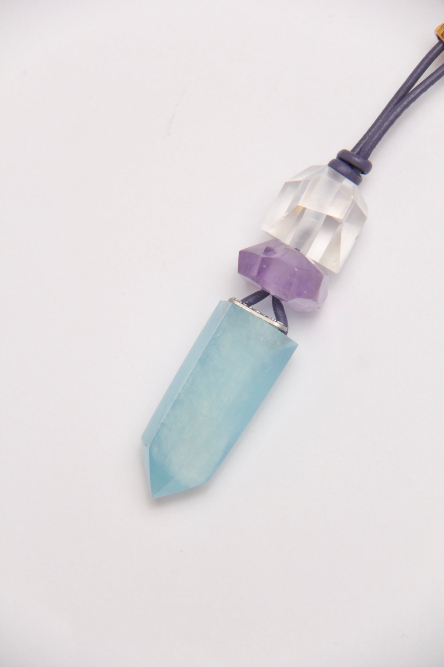 Pendant: quartz, amethyst, aquamarine