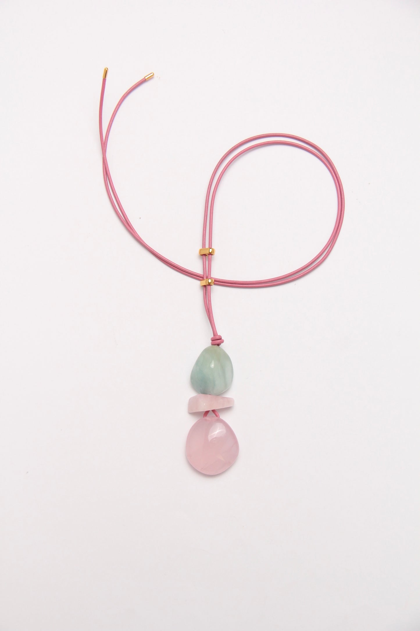 Pendant: morganite, rose quartz