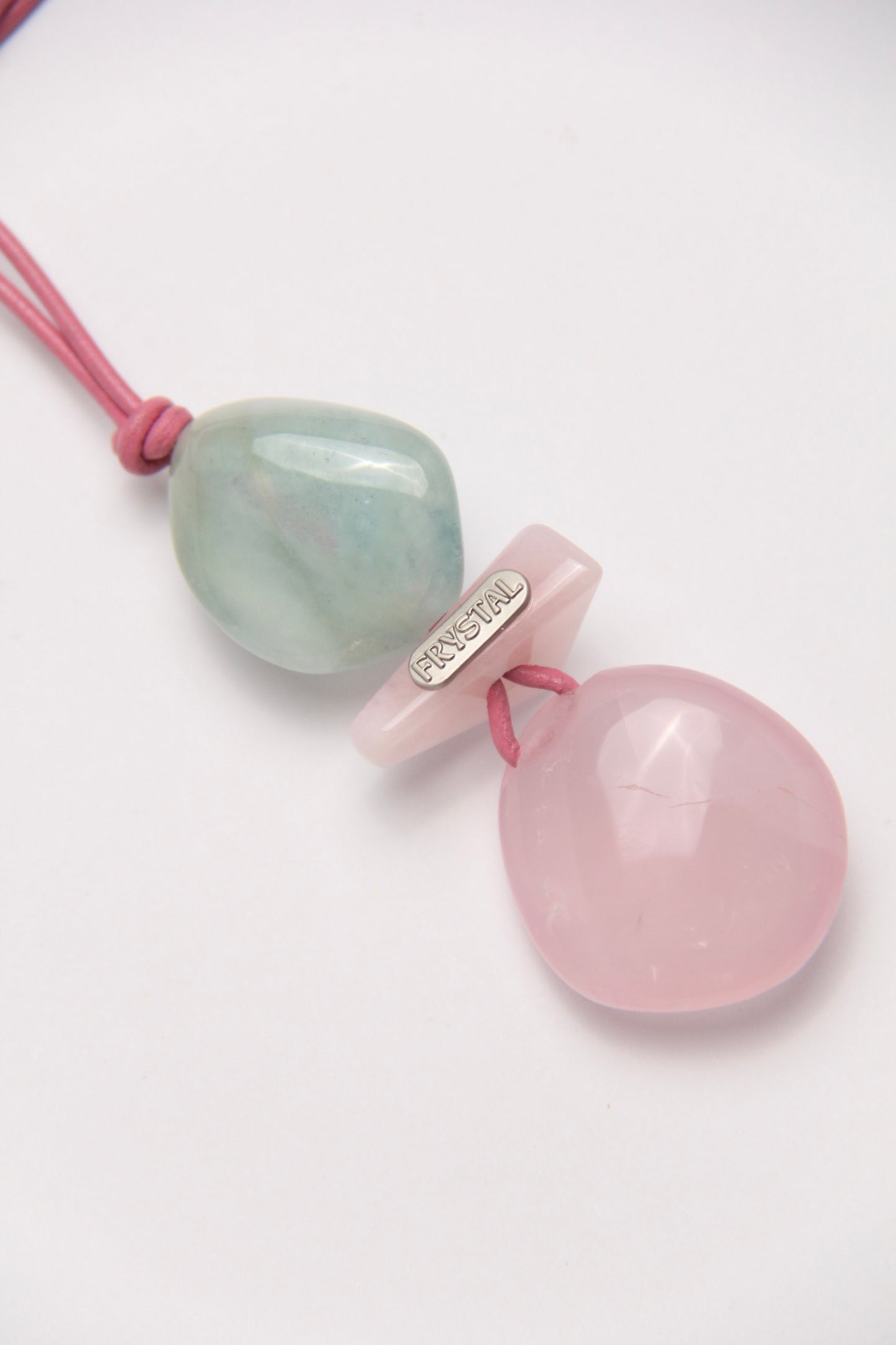 Pendant: morganite, rose quartz