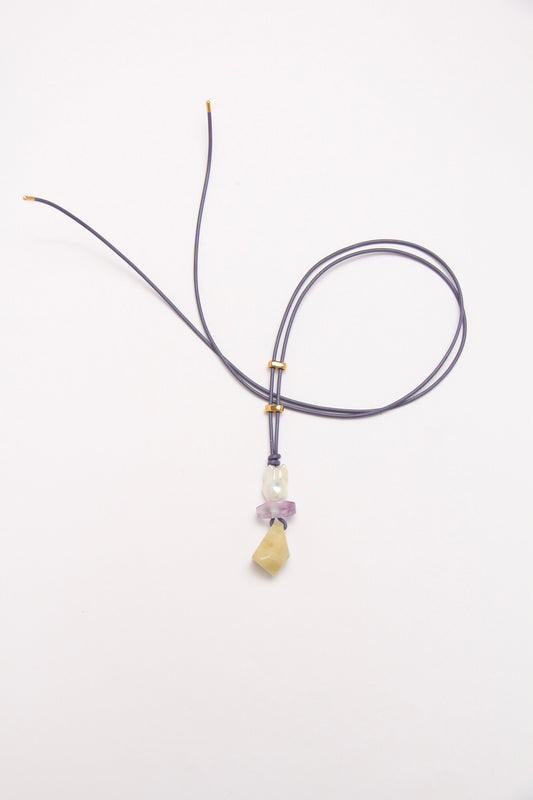 Pendant: pearl, amethyst, morganite