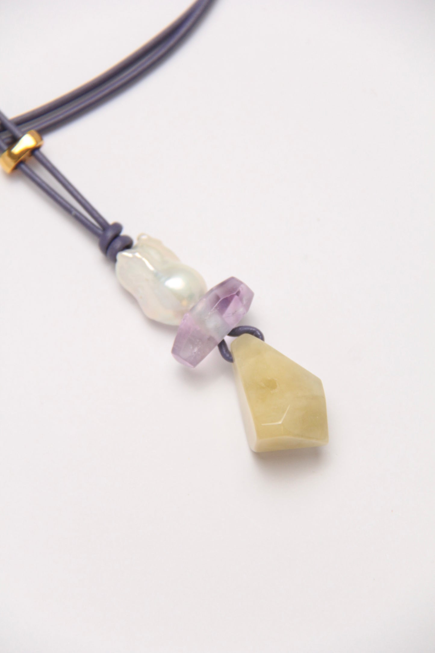 Pendant: pearl, amethyst, morganite