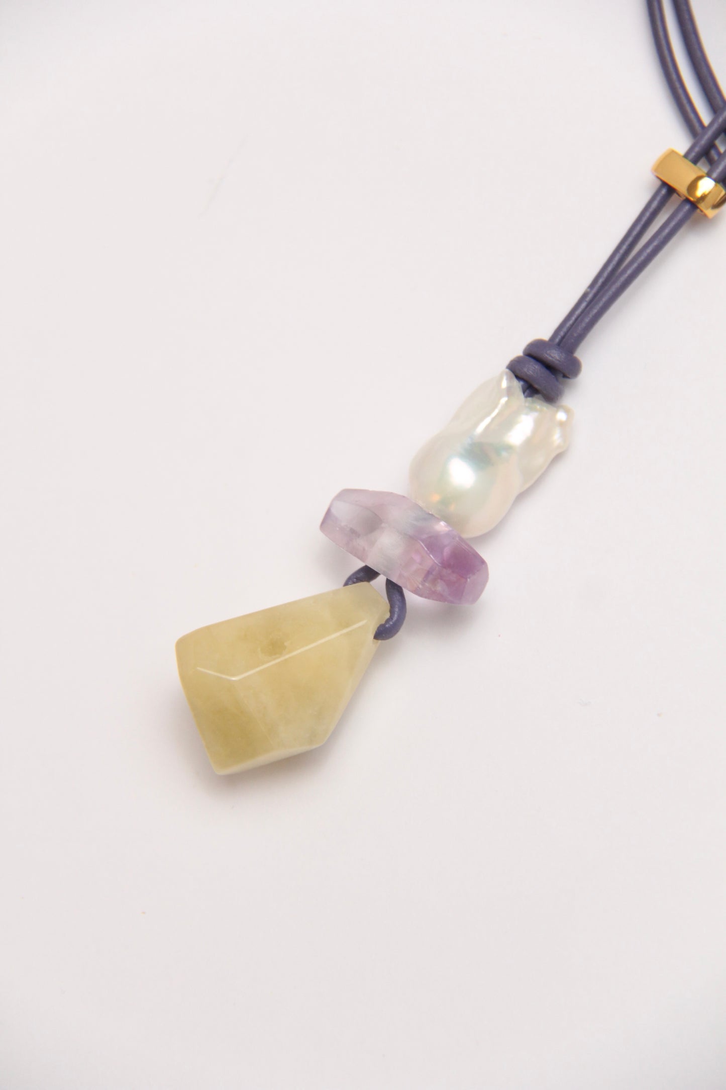 Pendant: pearl, amethyst, morganite