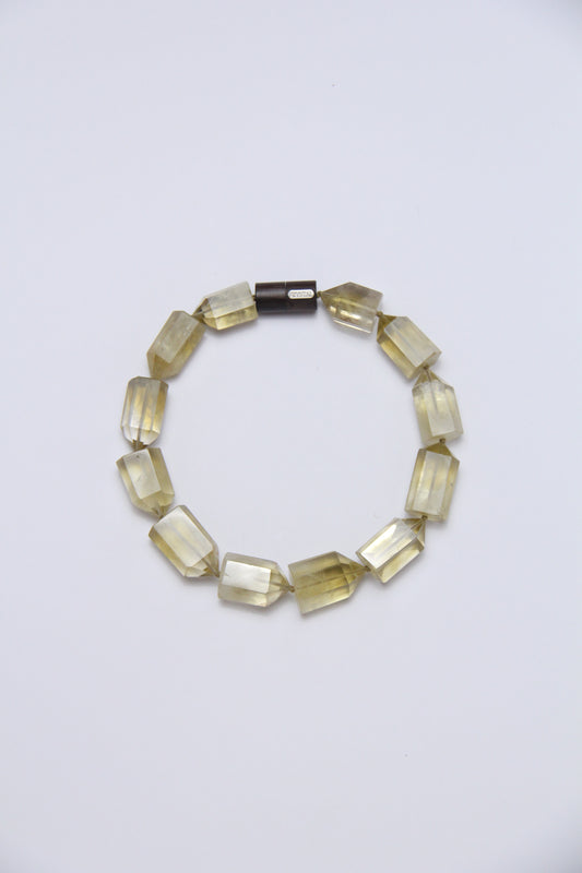 Necklace: citrine, ebony