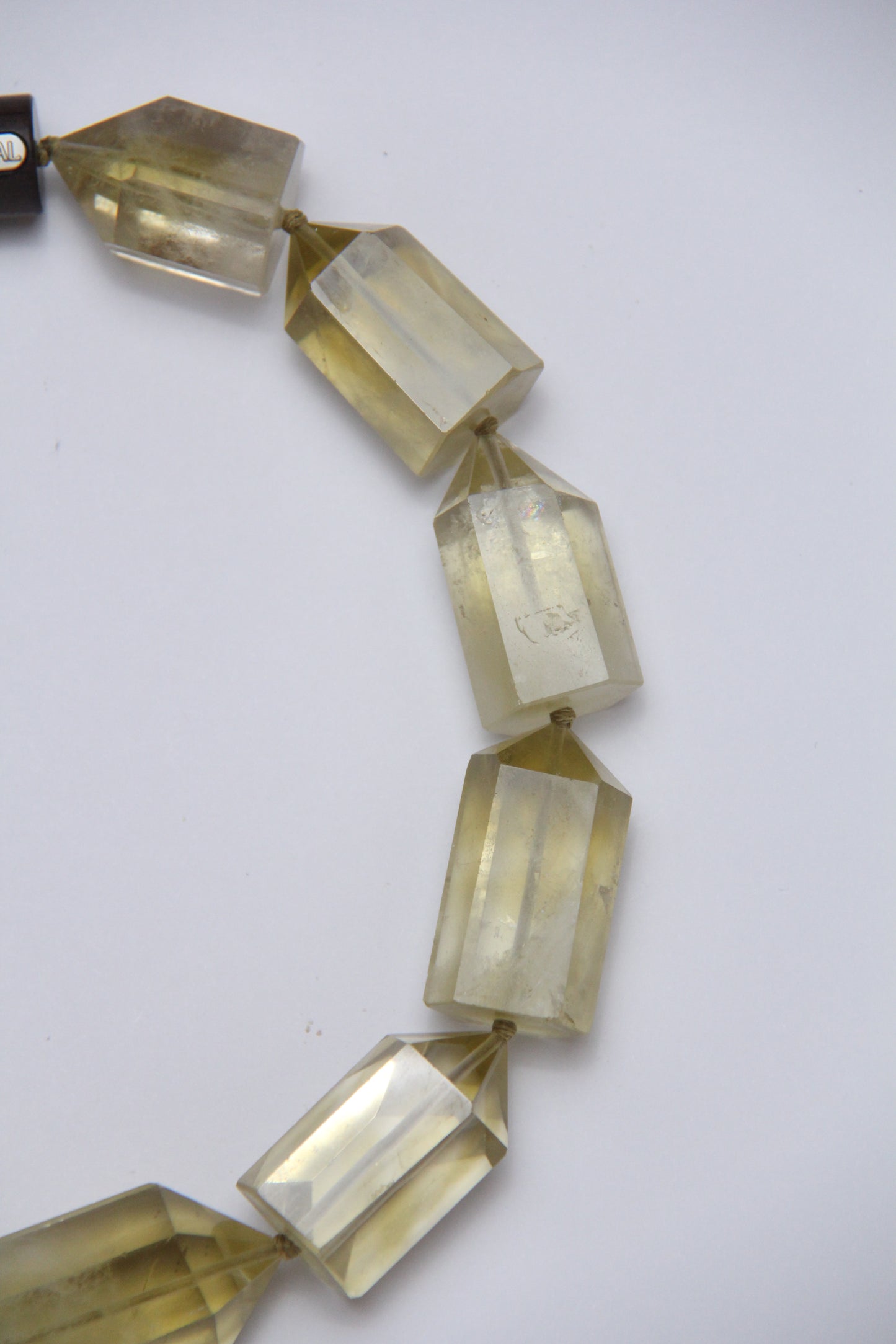 Necklace: citrine, ebony