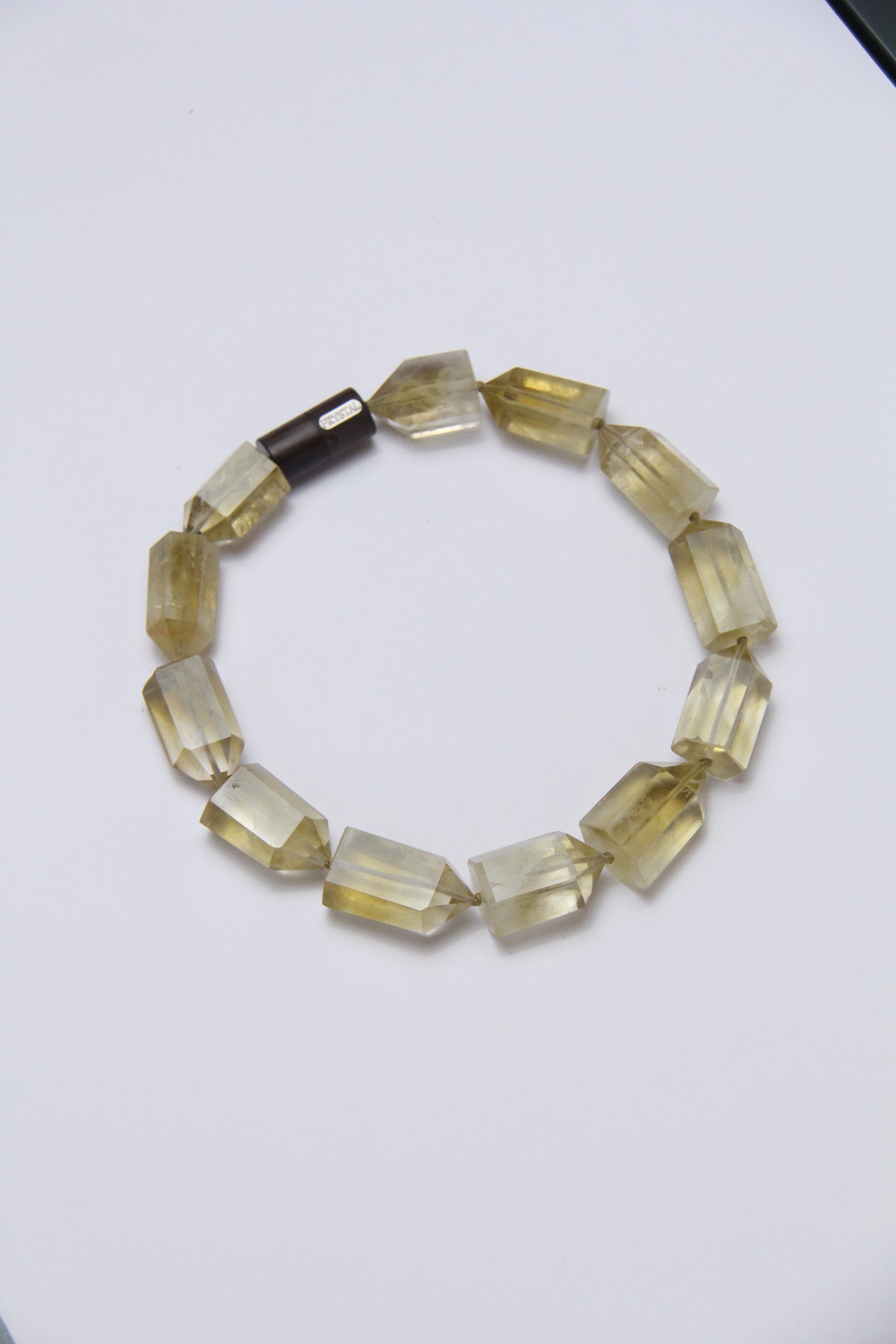 Necklace: citrine, ebony
