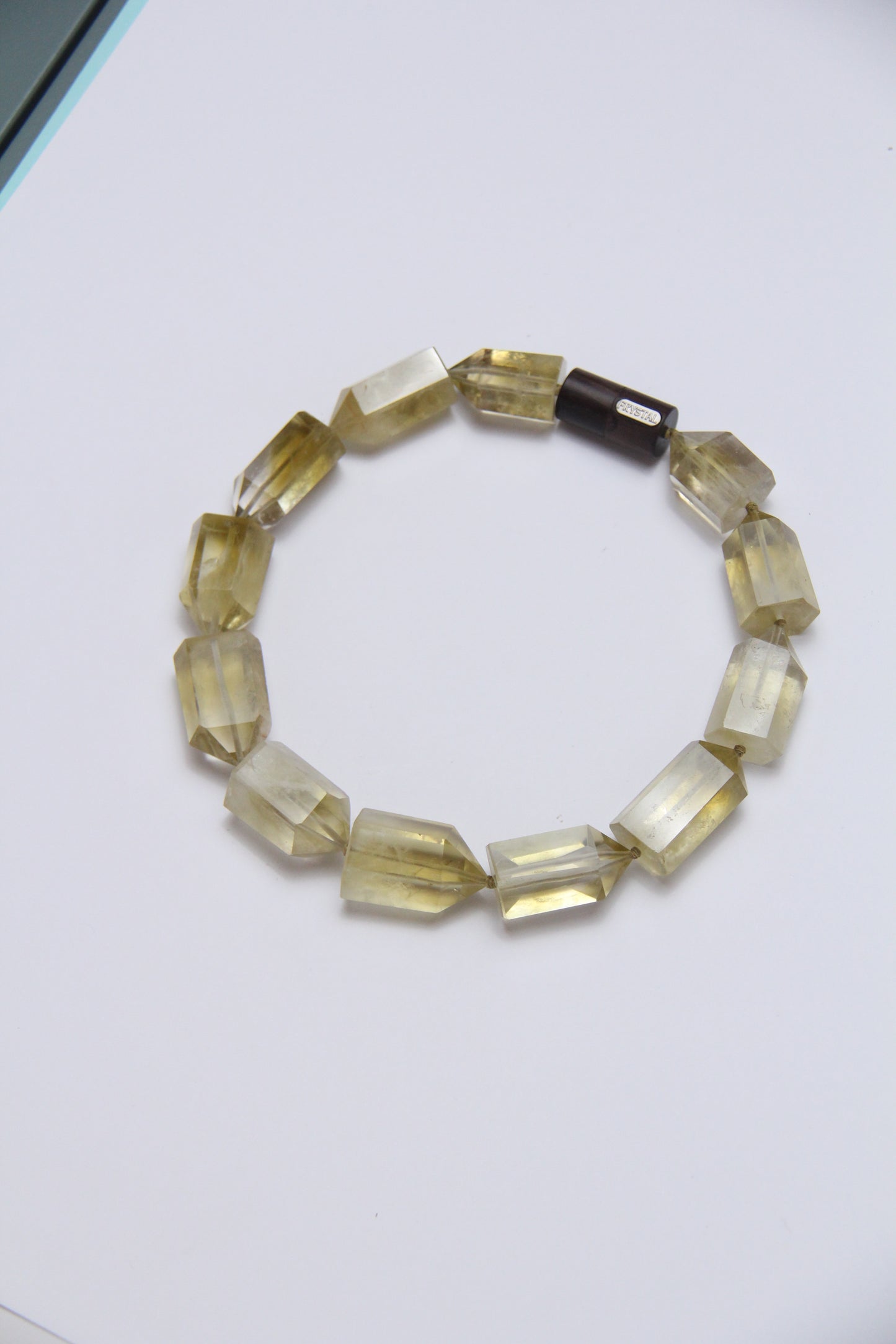Necklace: citrine, ebony