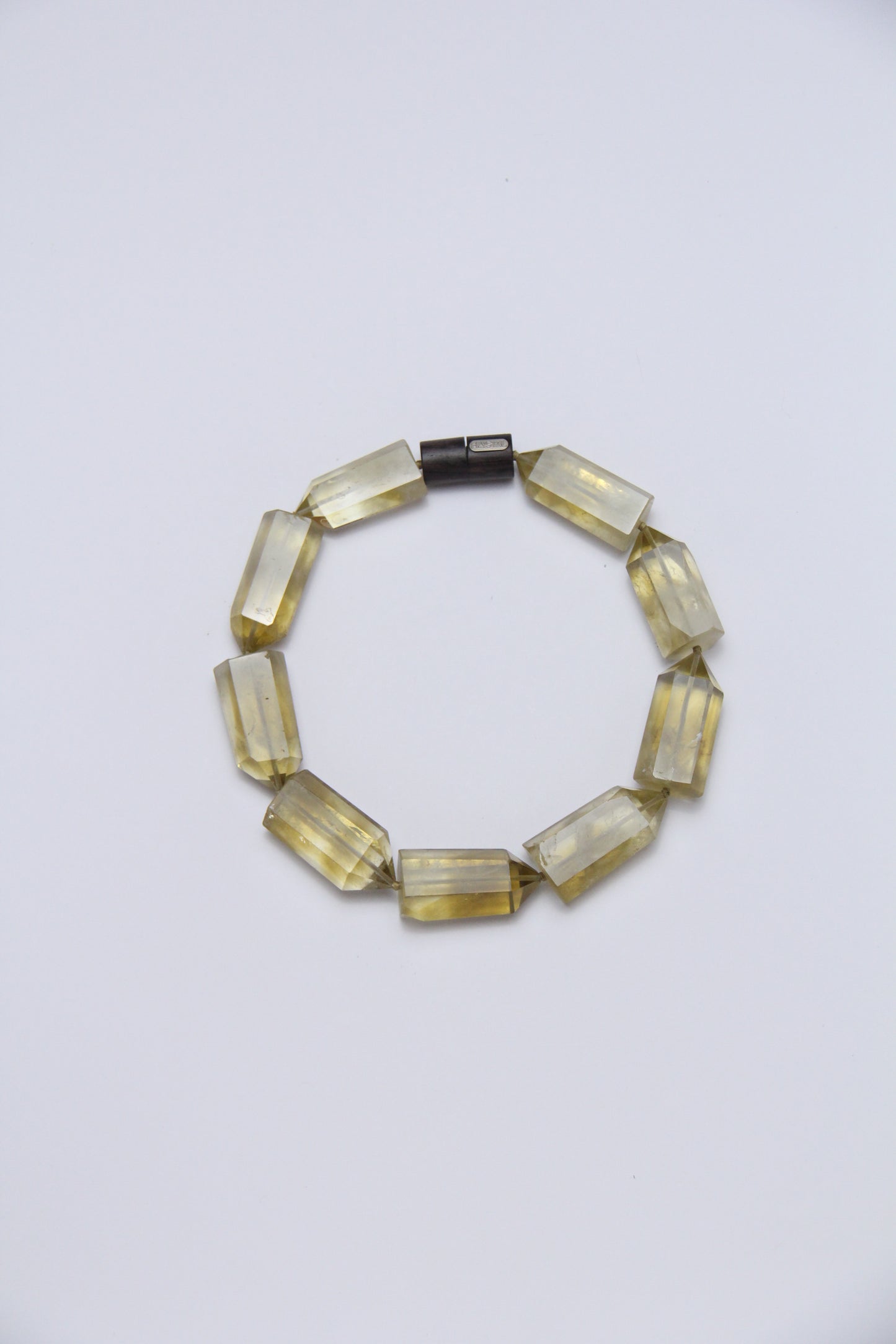 Necklace: citrine, ebony