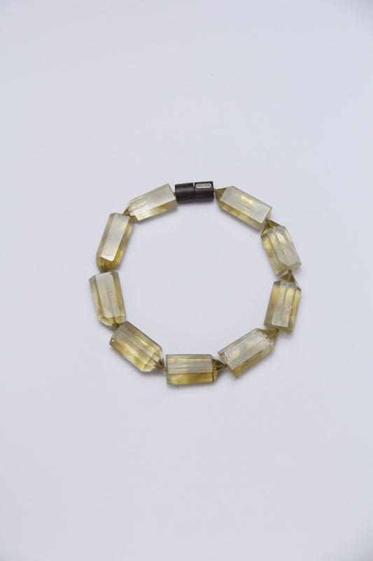 Necklace: citrine, ebony