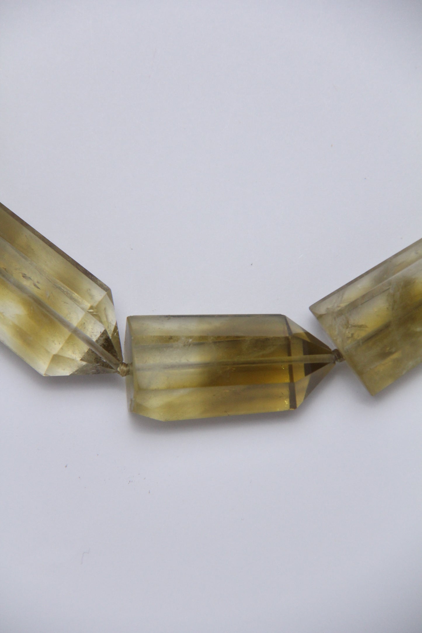 Necklace: citrine, ebony