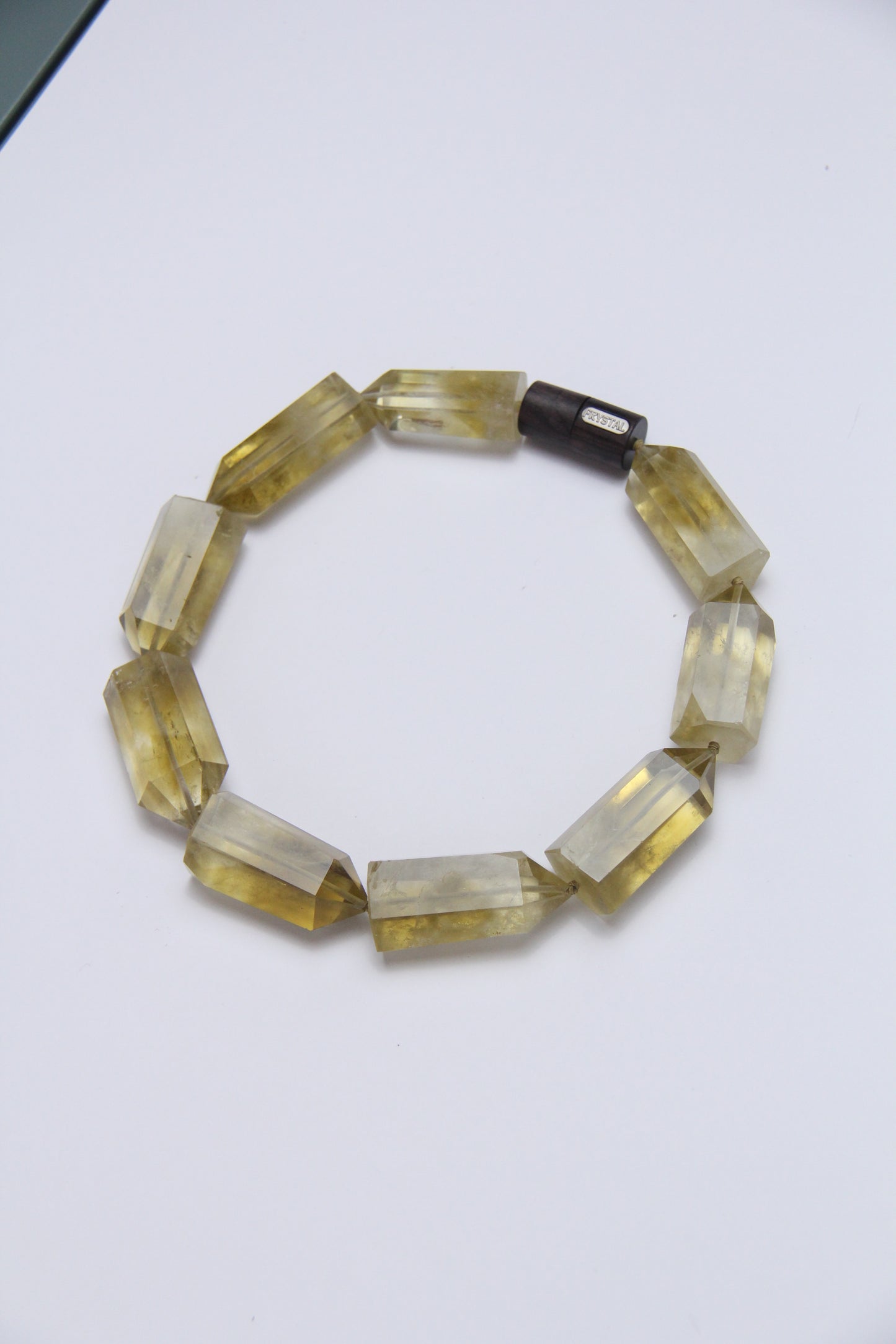 Necklace: citrine, ebony