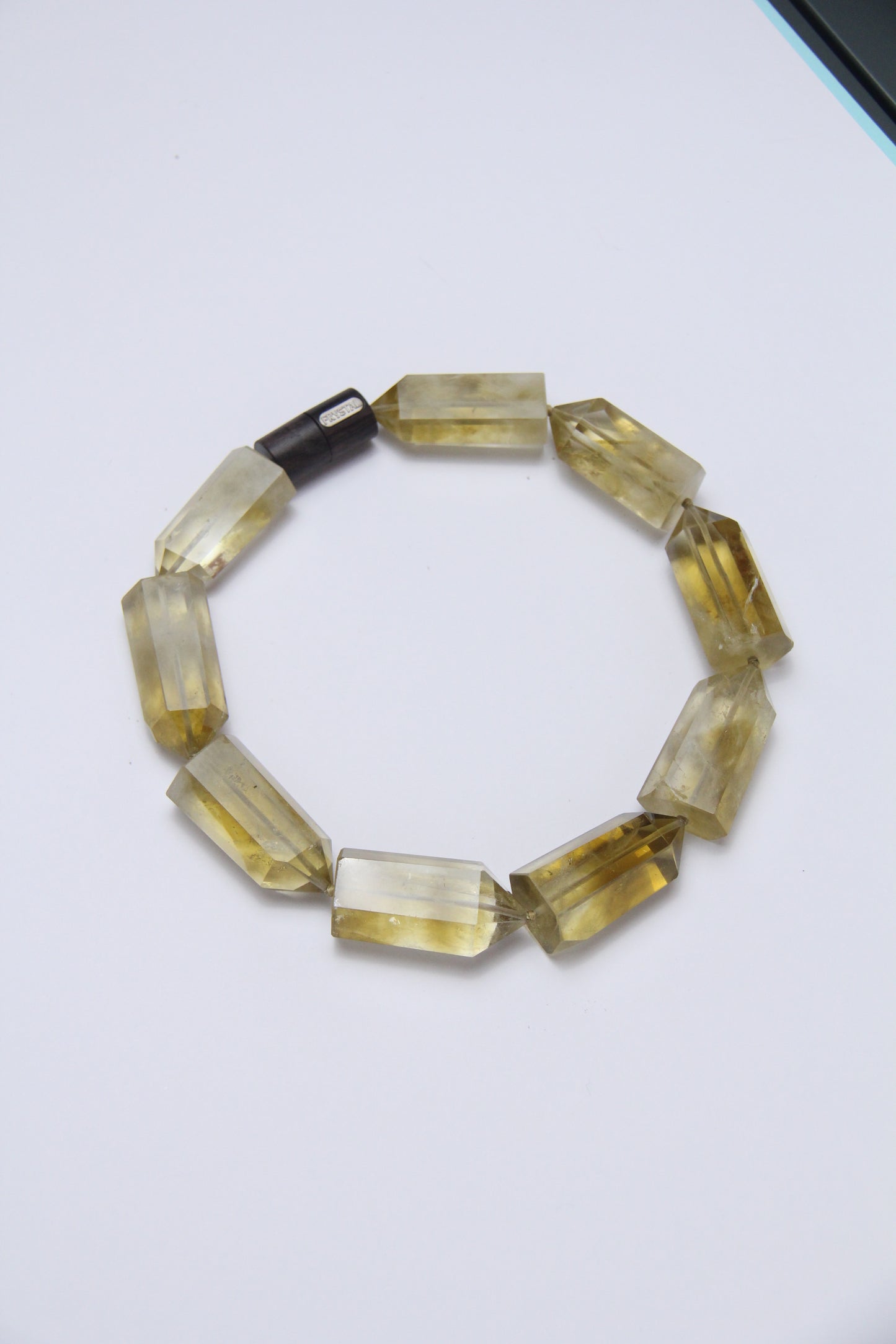 Necklace: citrine, ebony