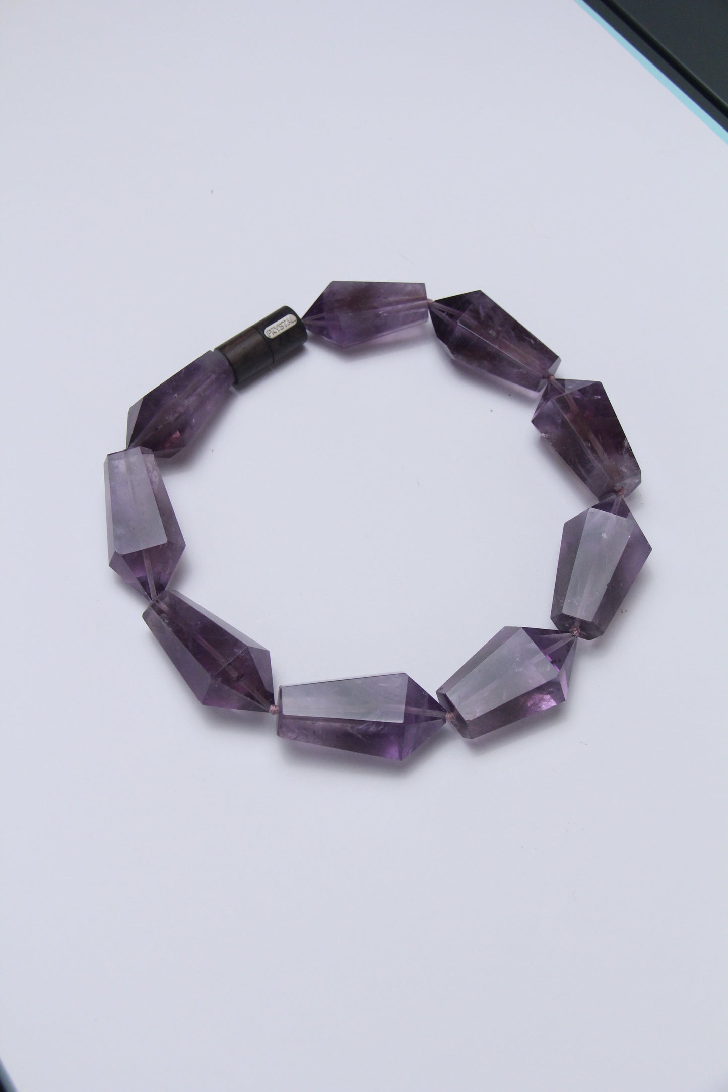 Necklace: amethyst, ebony