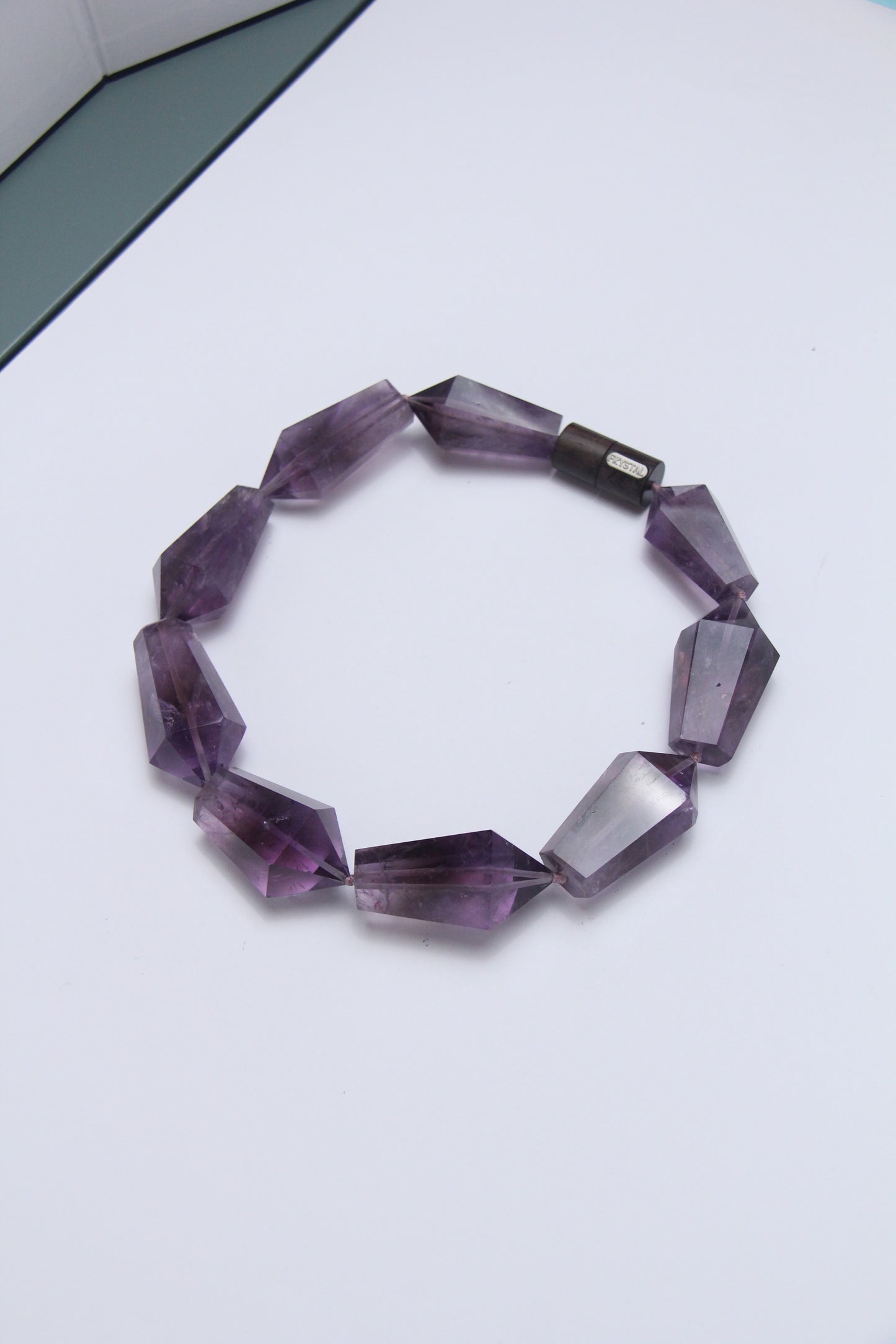 Necklace: amethyst, ebony