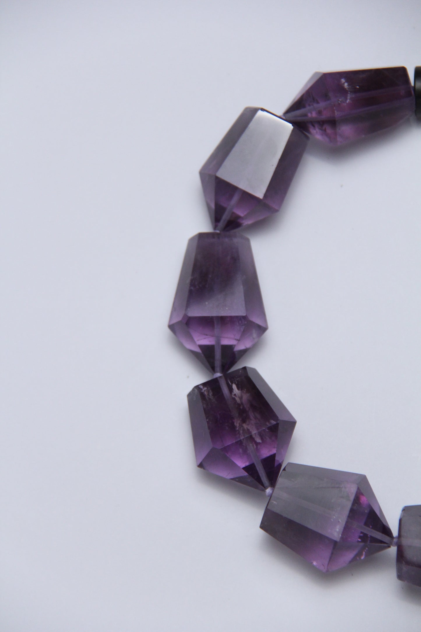 Necklace: amethyst, ebony