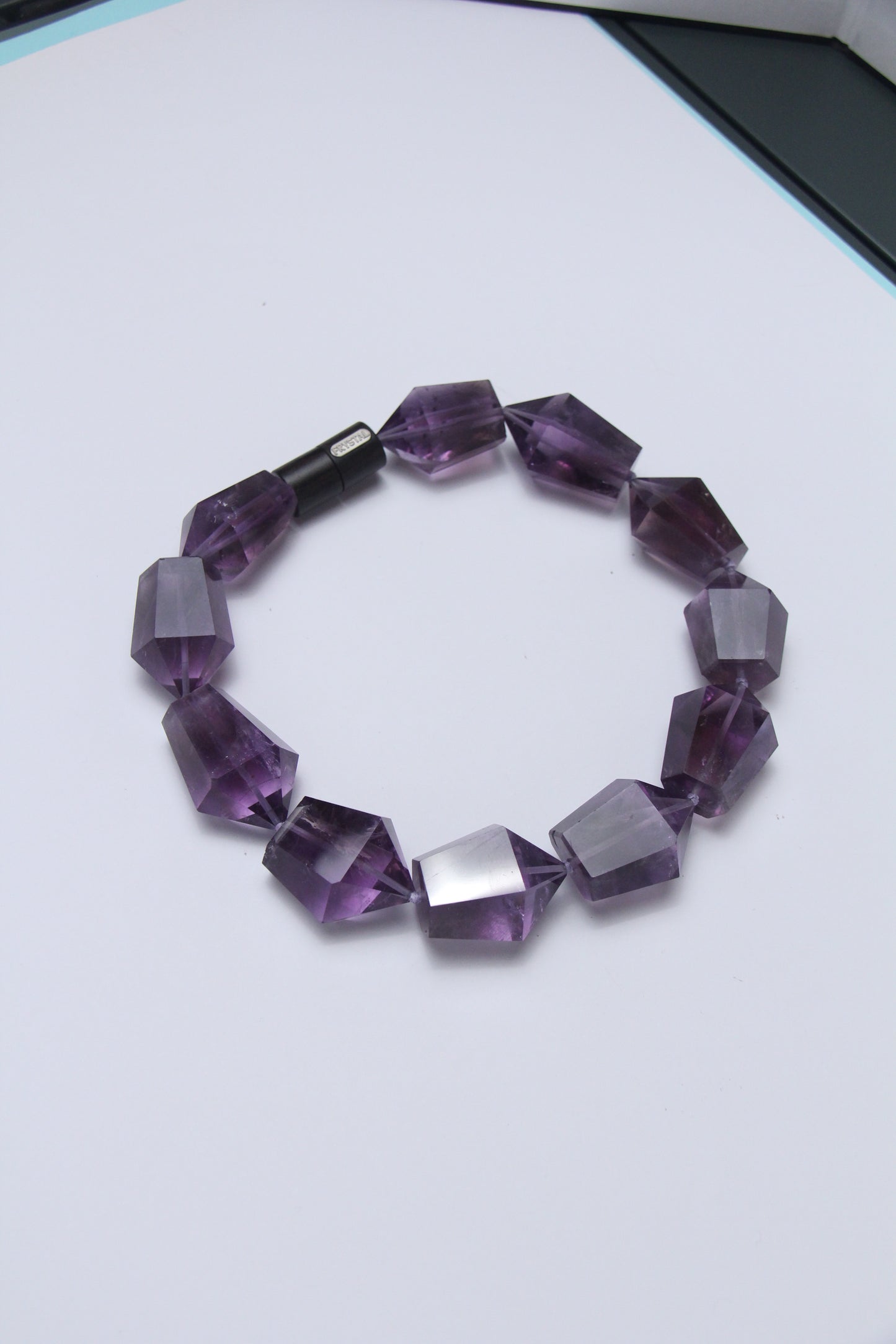 Necklace: amethyst, ebony